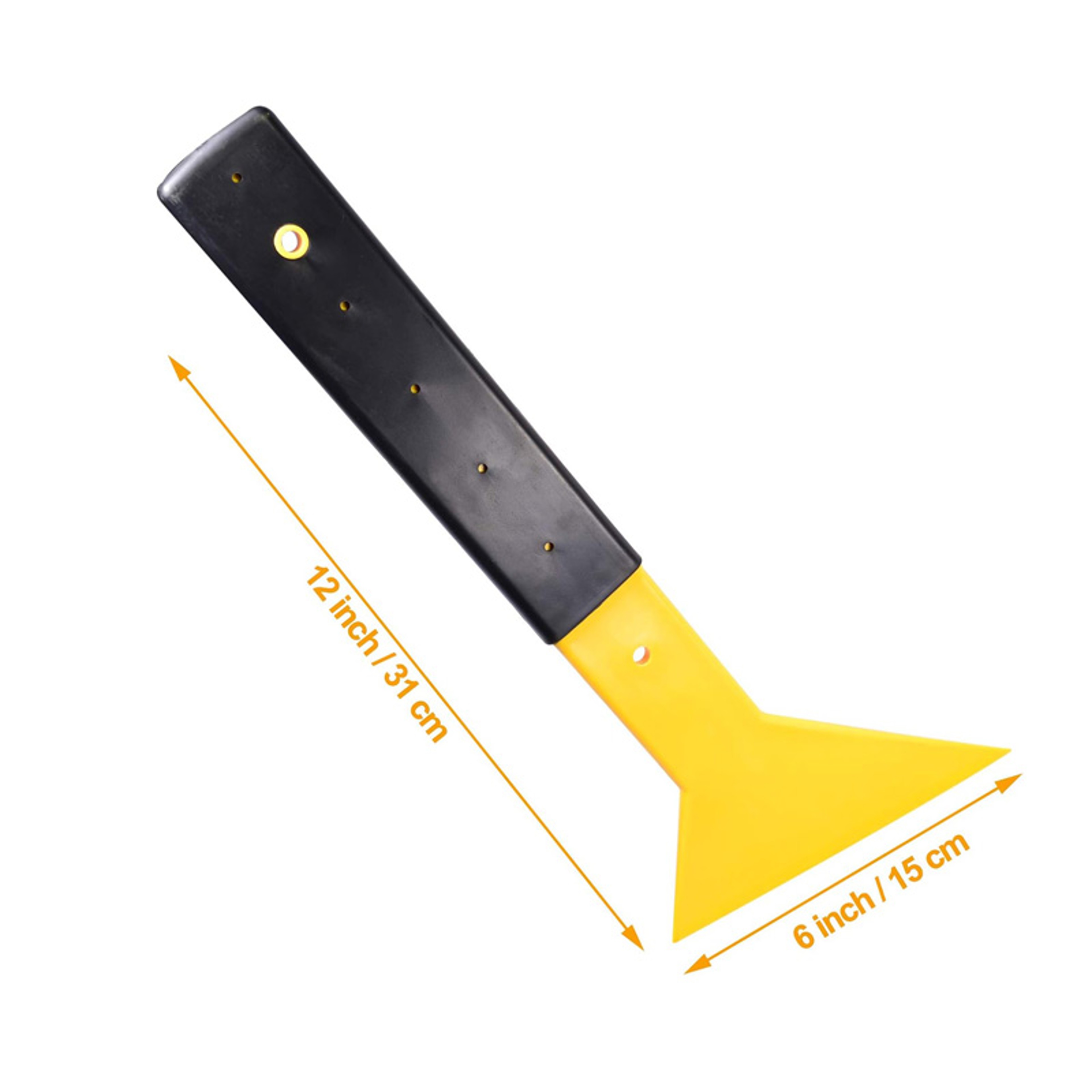 Car Window Tint Squeegee with Long Reach Handle Triangle Plastic Scraper for Vinyl Wrap, Glass Film, and Decals – view 3