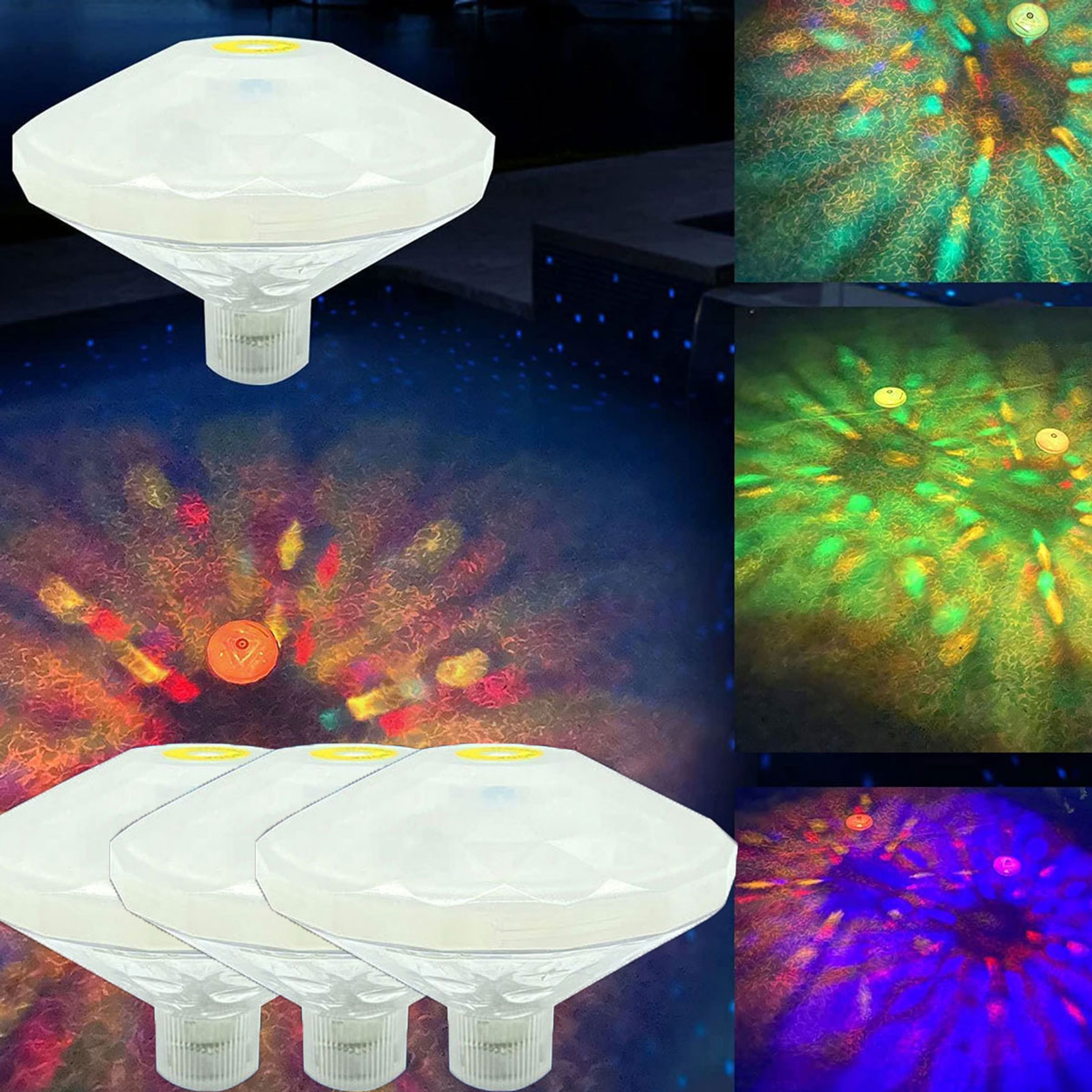 Floating RGB Underwater LED Disco Light Submersible Swimming Pool Spa Lamp With Color Changing Glow 7
