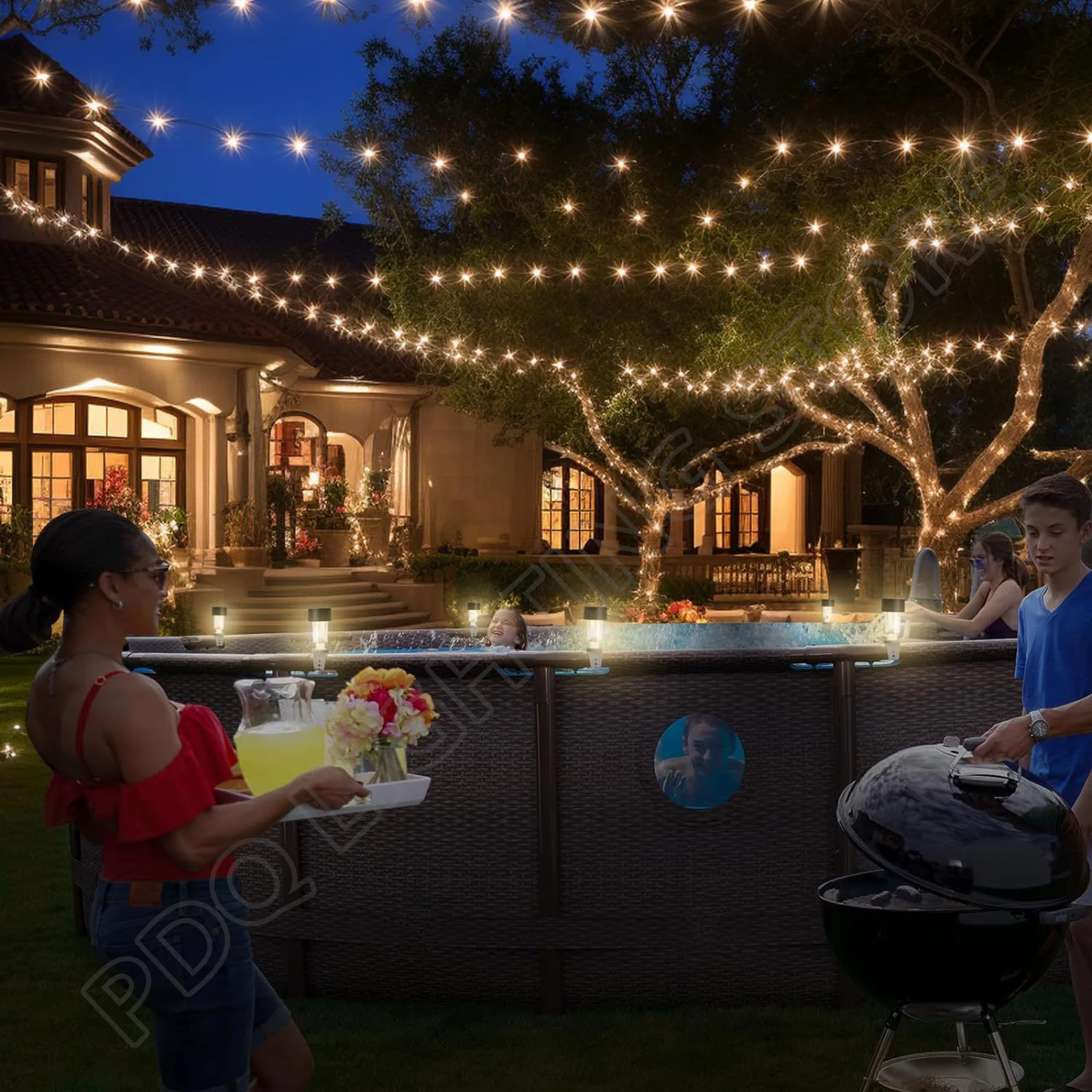 Solar Pool Light Frame For Outdoor Pool Fence Waterproof LED Lighting For Garden  Swimming Pool Dec 4