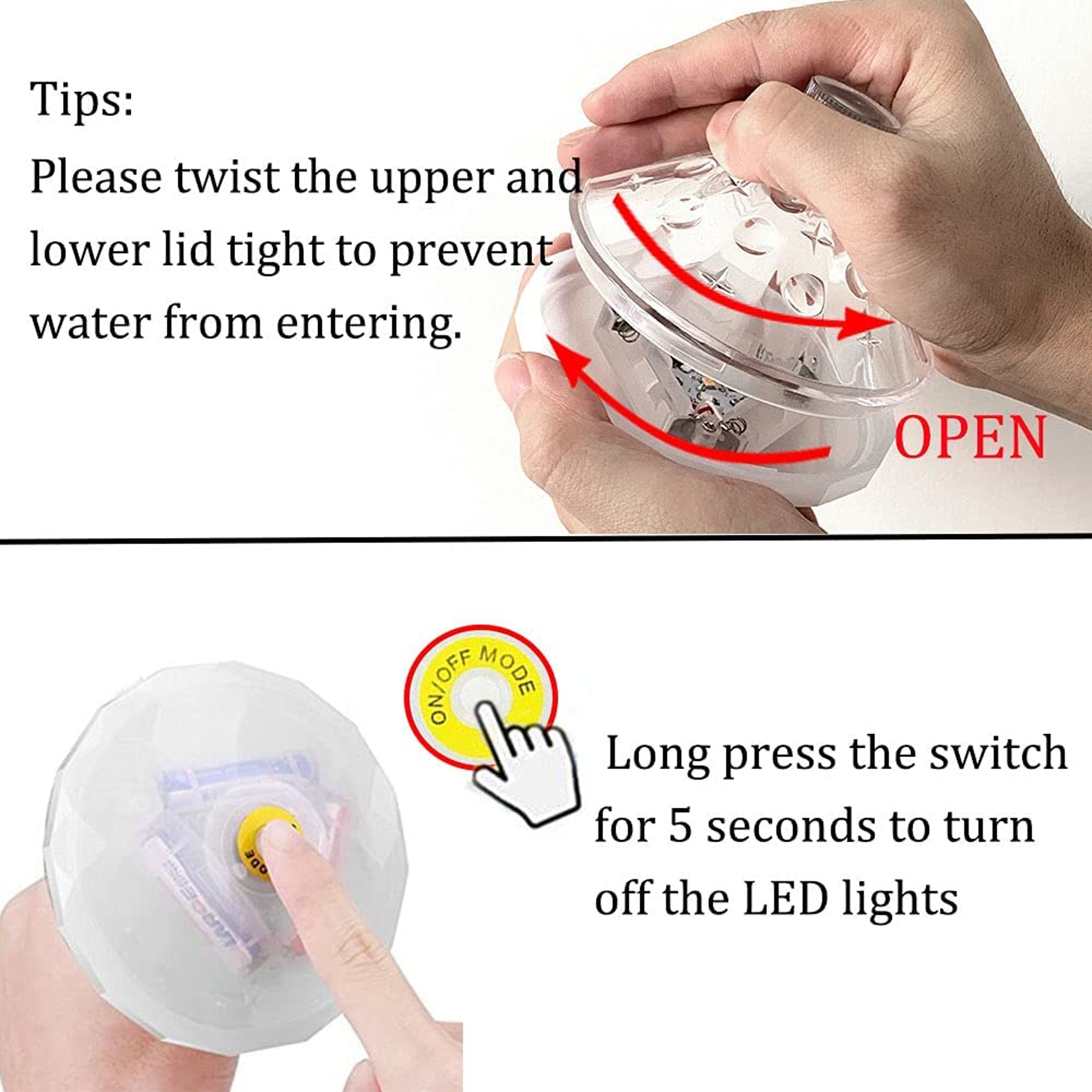 Underwater LED Light For Pool  Spa Submersible Disco Lamp 4