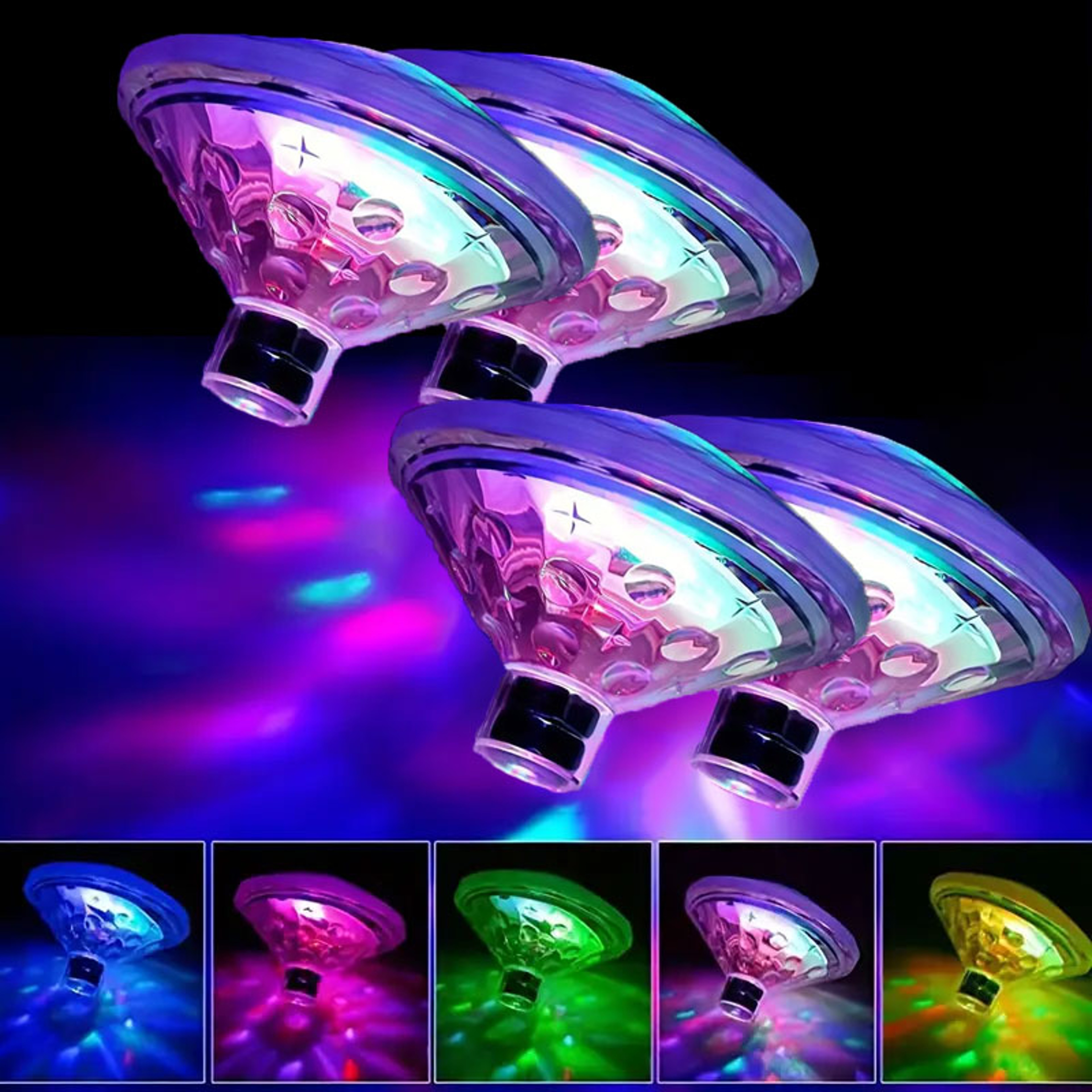 Underwater LED Light For Pool  Spa Submersible Disco Lamp 8