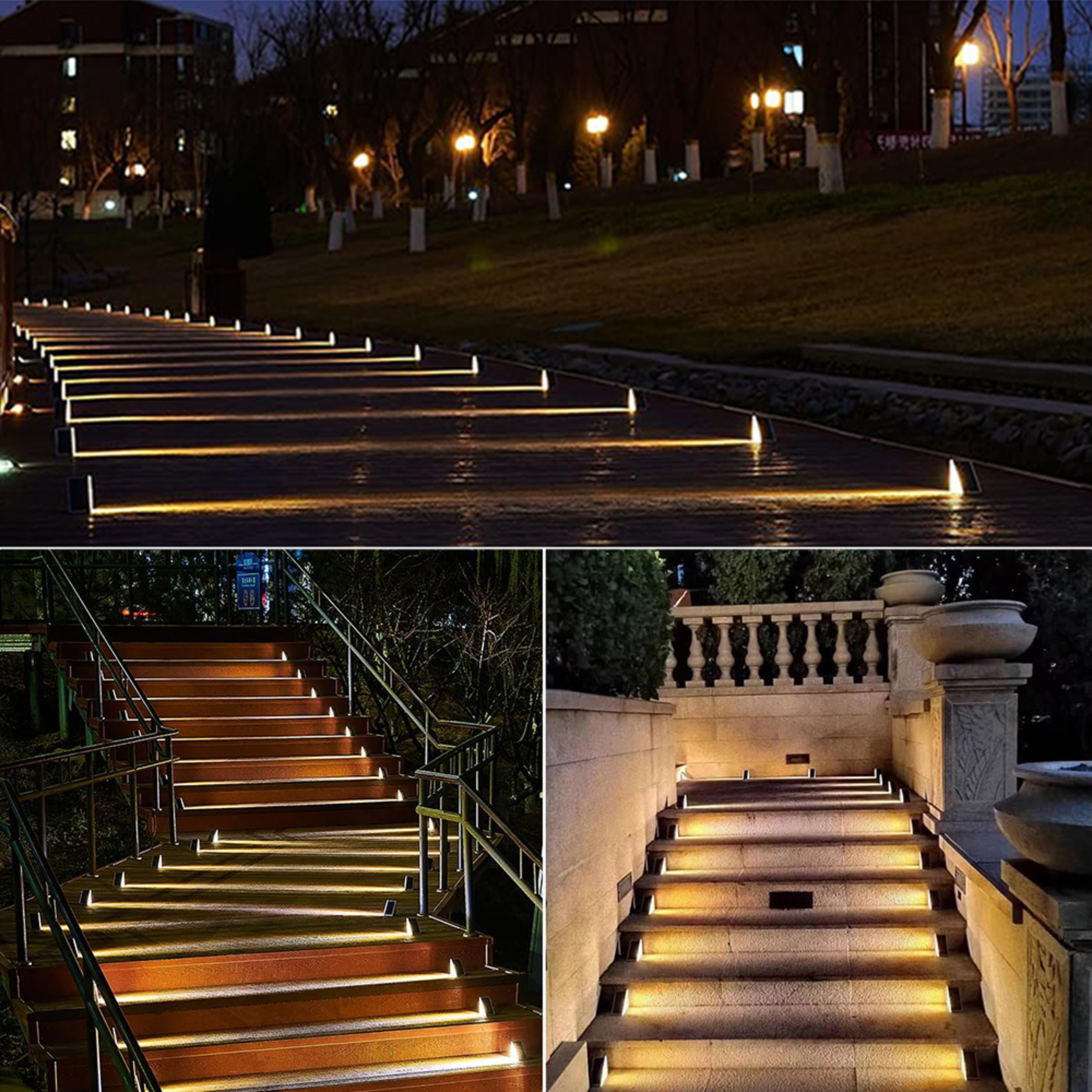 Outdoor Solar Step Lights Waterproof RGB  Warm White For Yard Patio  Driveway Decor 5