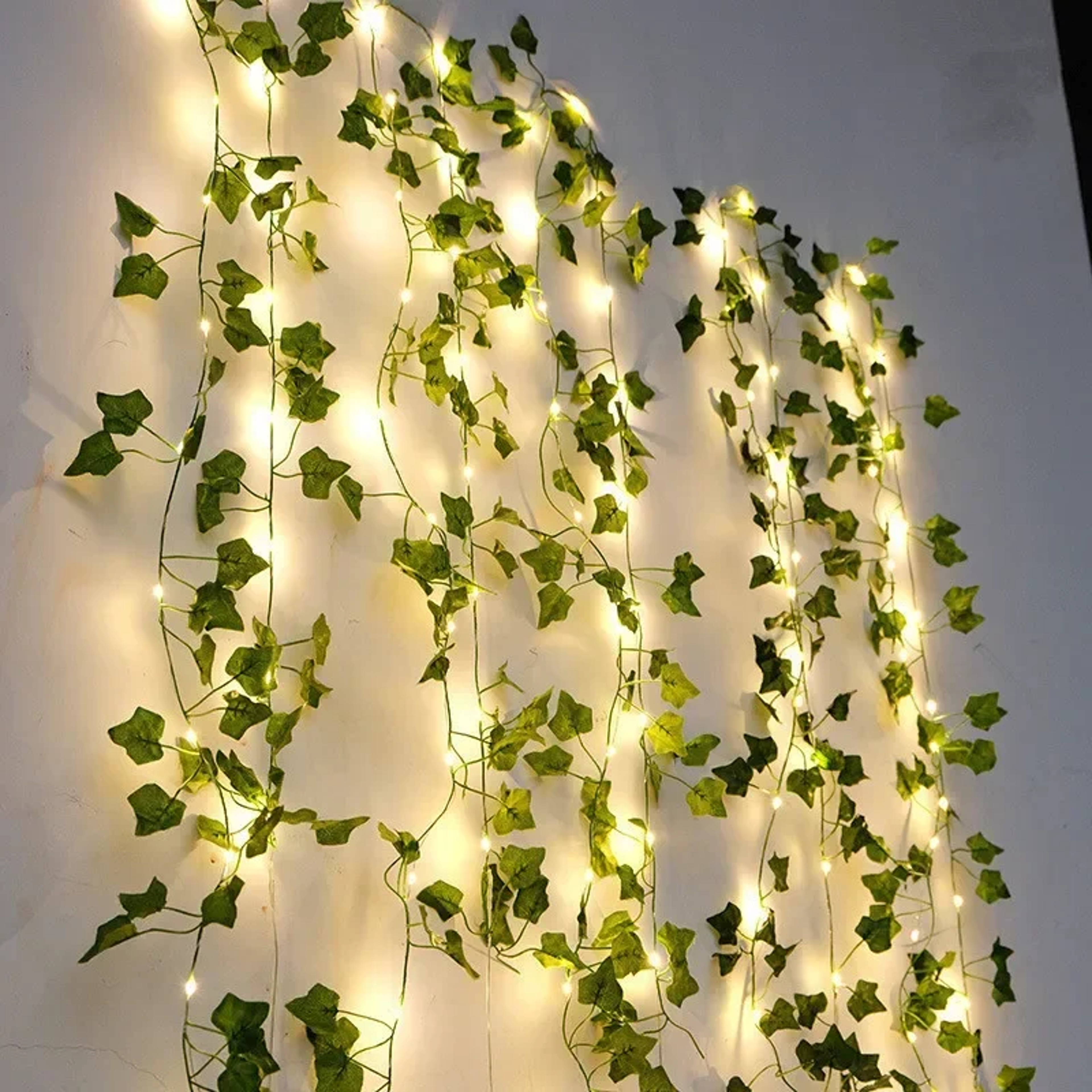 Solar Floral Vine Fairy Lights Green Leaf String Lights for Home, Garden, and Holiday Decoration – view 2