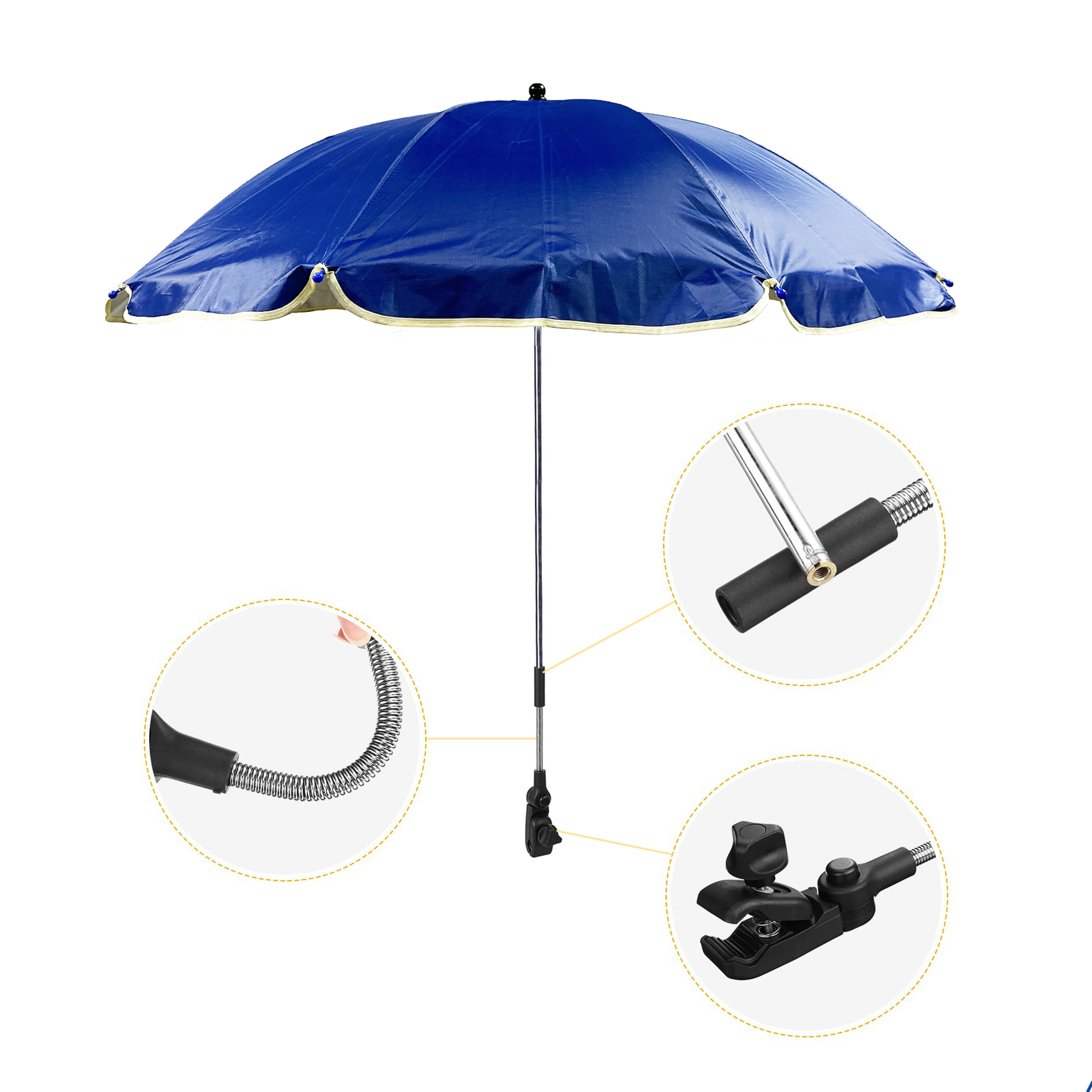 Universal Adjustable Rotary Chair Umbrella For Beach Wheelchair And Camping Chairs Portable Sunshad 4