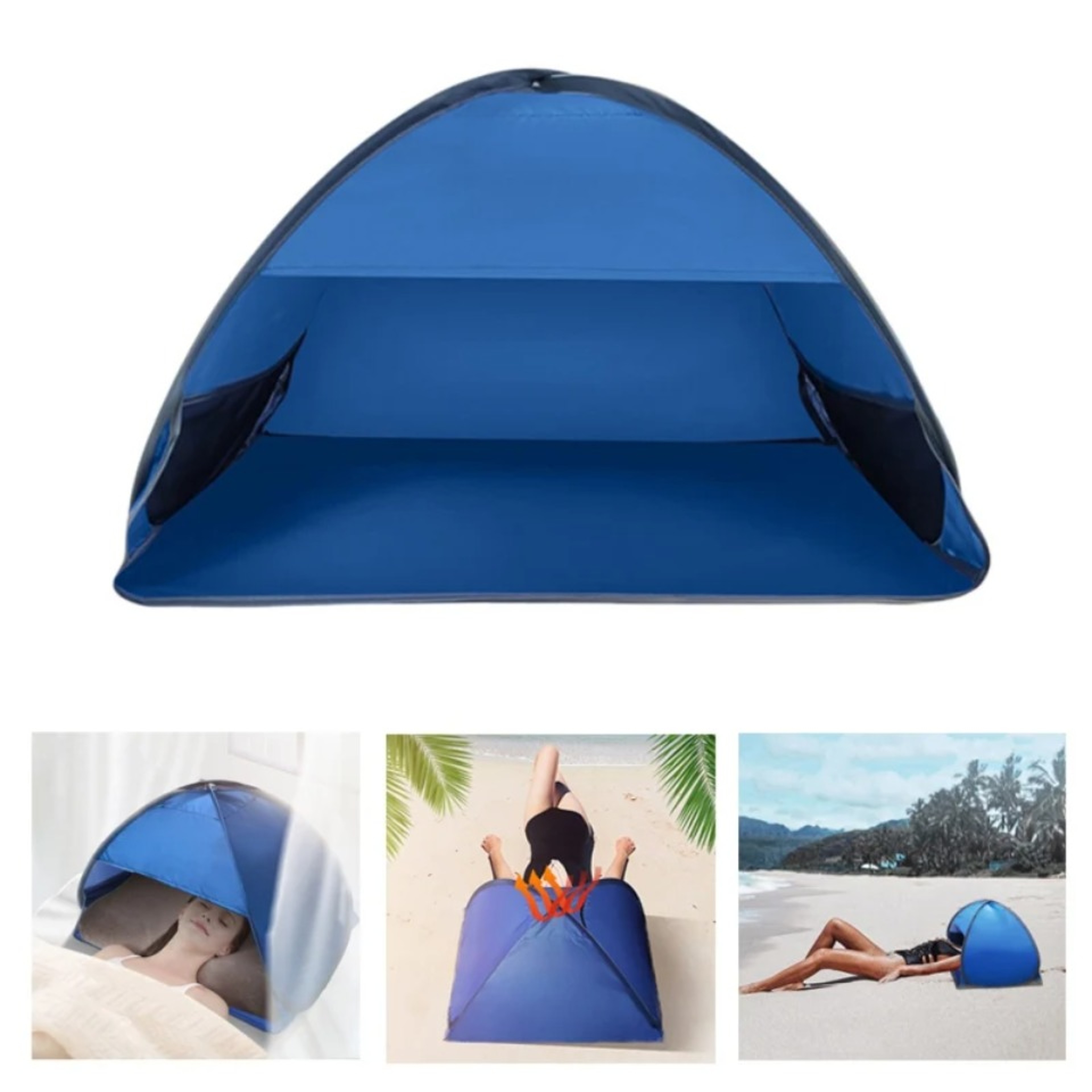 Blocking Beach Headrest Sunshade Tent For Adults  Kids Automatic PopUp Portable Outdoor Shelter 2