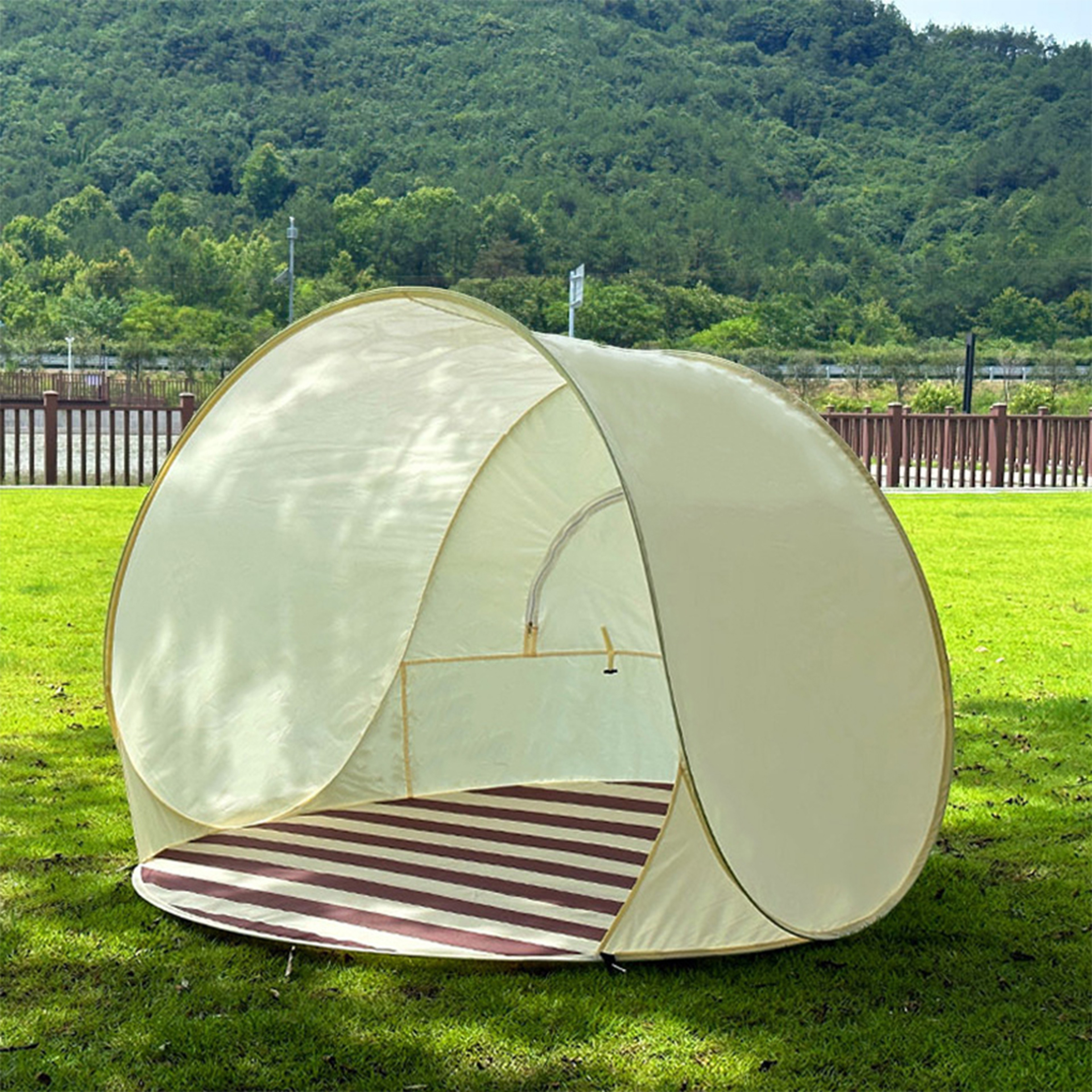 Portable Beach Tent Easy OneClick Setup Large Sunshade Outdoor Camping  Garden Shelter 0