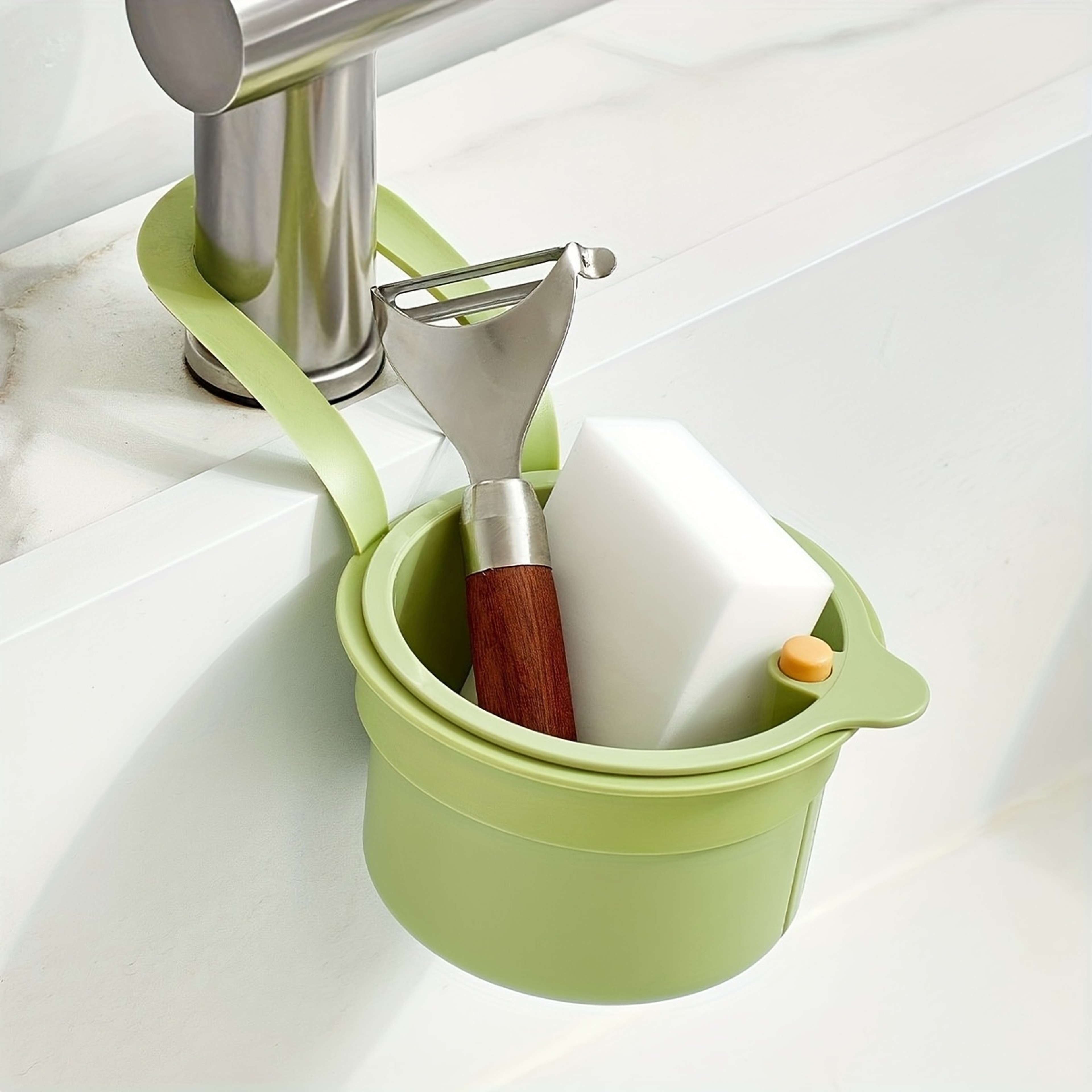 Hanging Sink Basket Organizer SpaceSaving Drain Filter For Kitchen  Bathroom 0