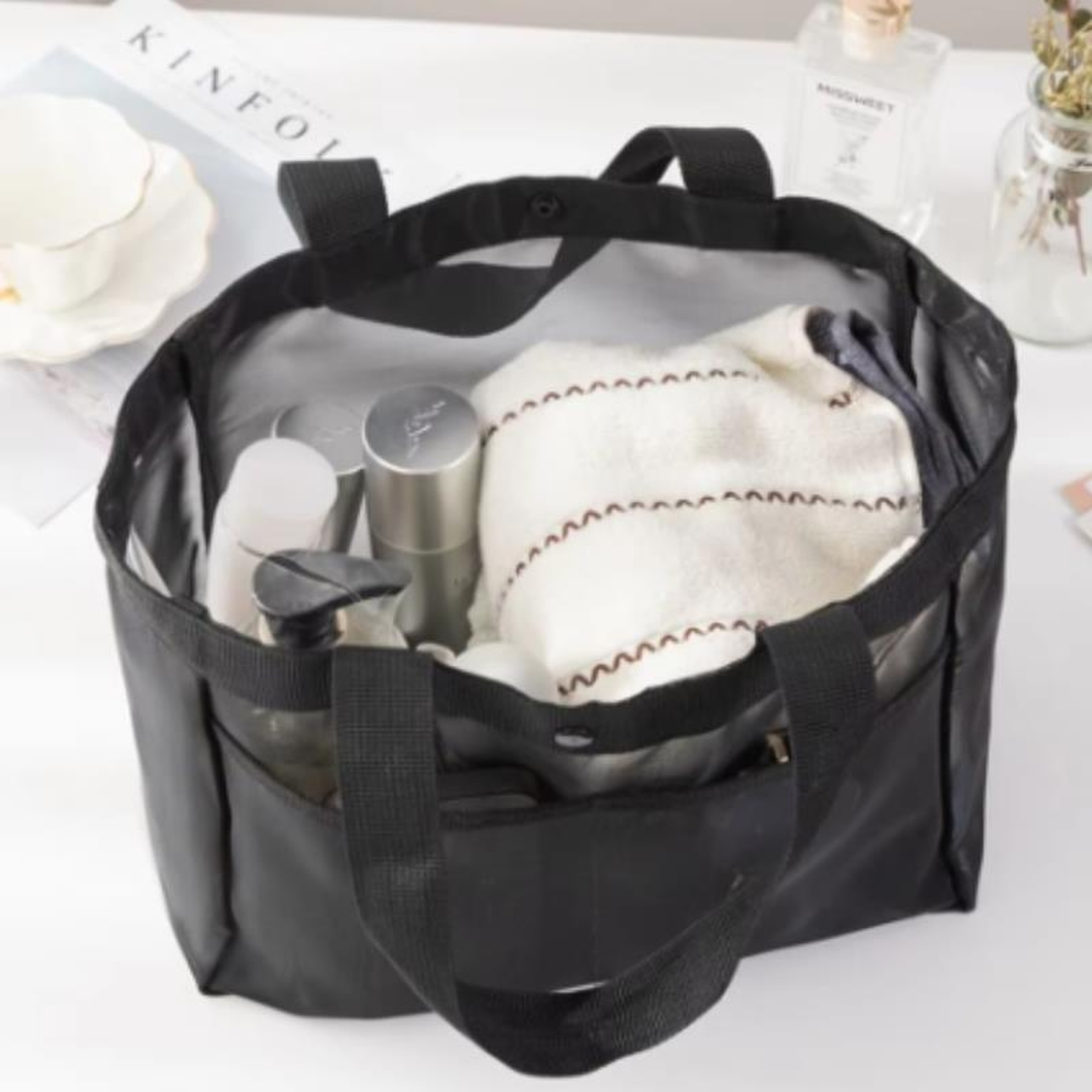 Breathable Mesh Beach Bag Large Beach Tote for Pool Travel and Gym – view 4