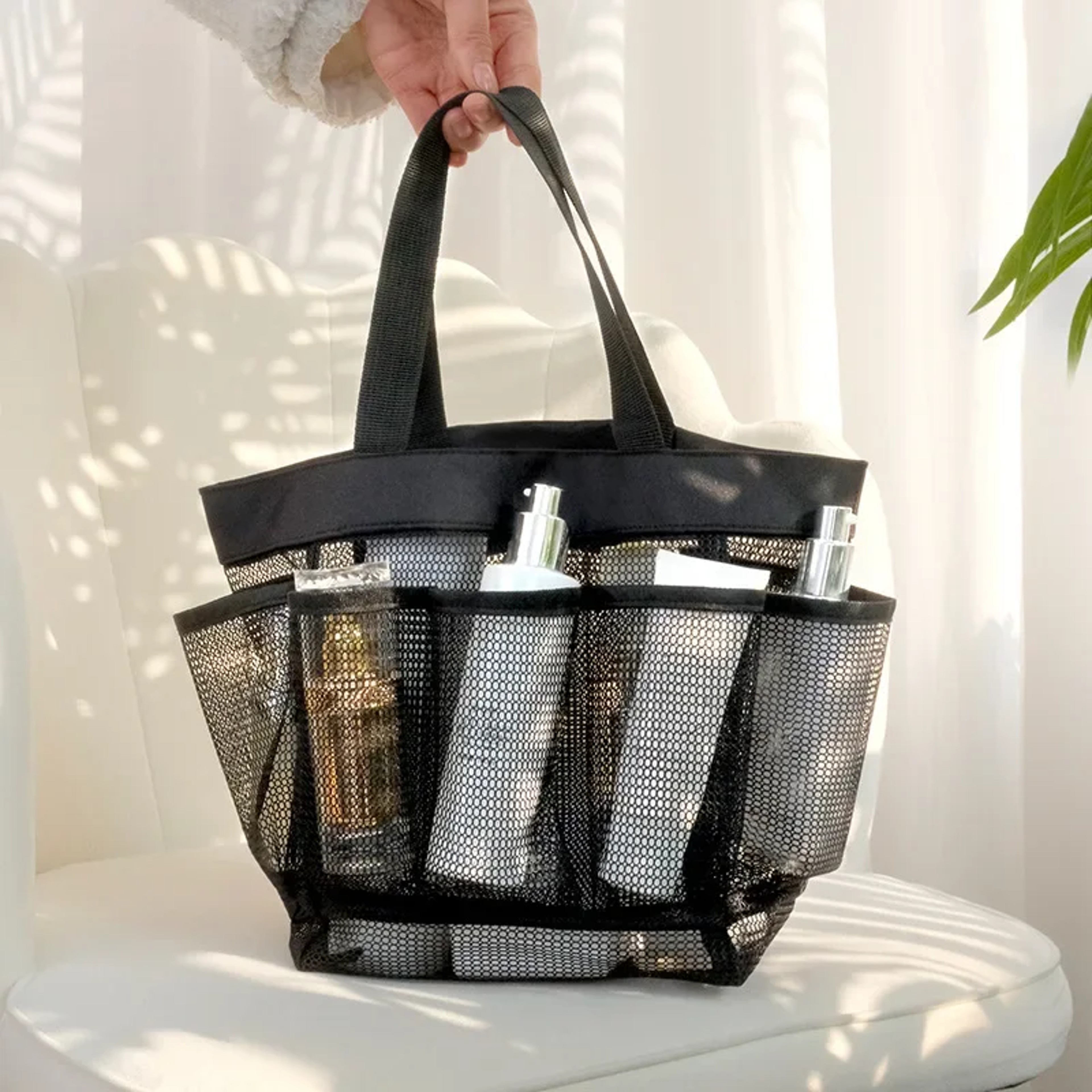 Quick Dry Mesh Shower Caddy Tote with Pockets for Dorm, Beach and Travel – view 1