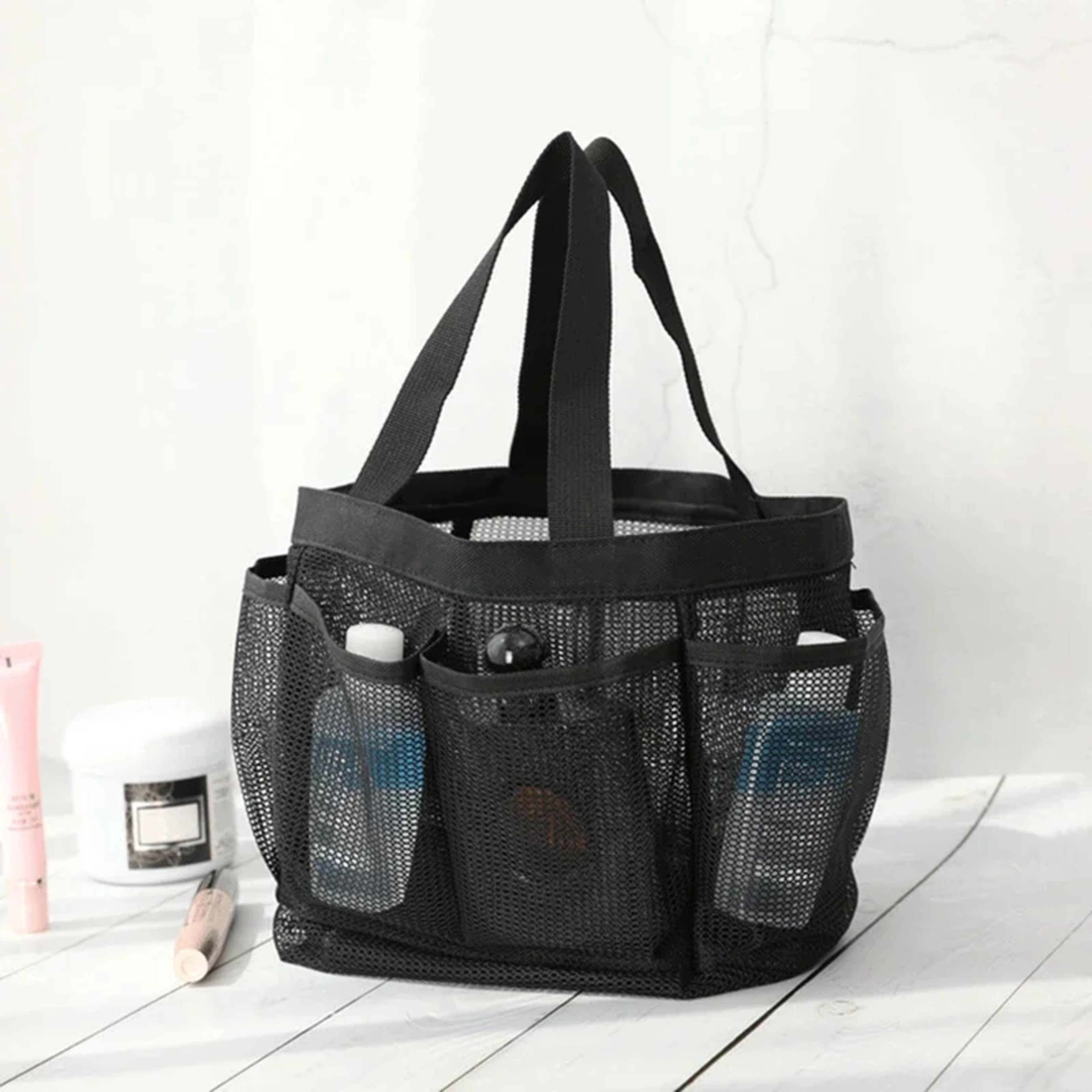 Quick Dry Mesh Shower Caddy Tote with Pockets for Dorm, Beach and Travel – view 5