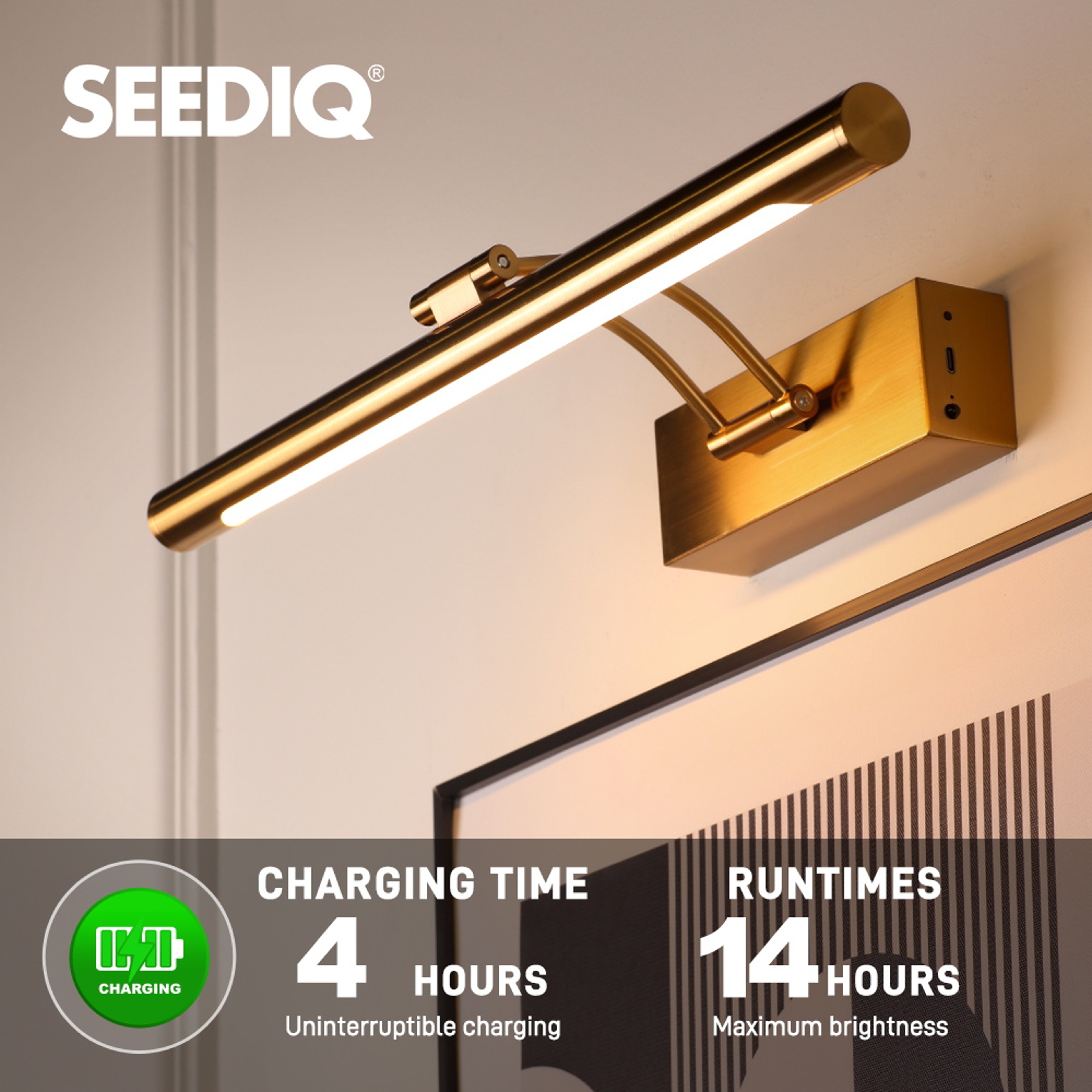Rechargeable LED Wall Lamp with Remote Wireless Picture Light for Modern Home Decor – view 4