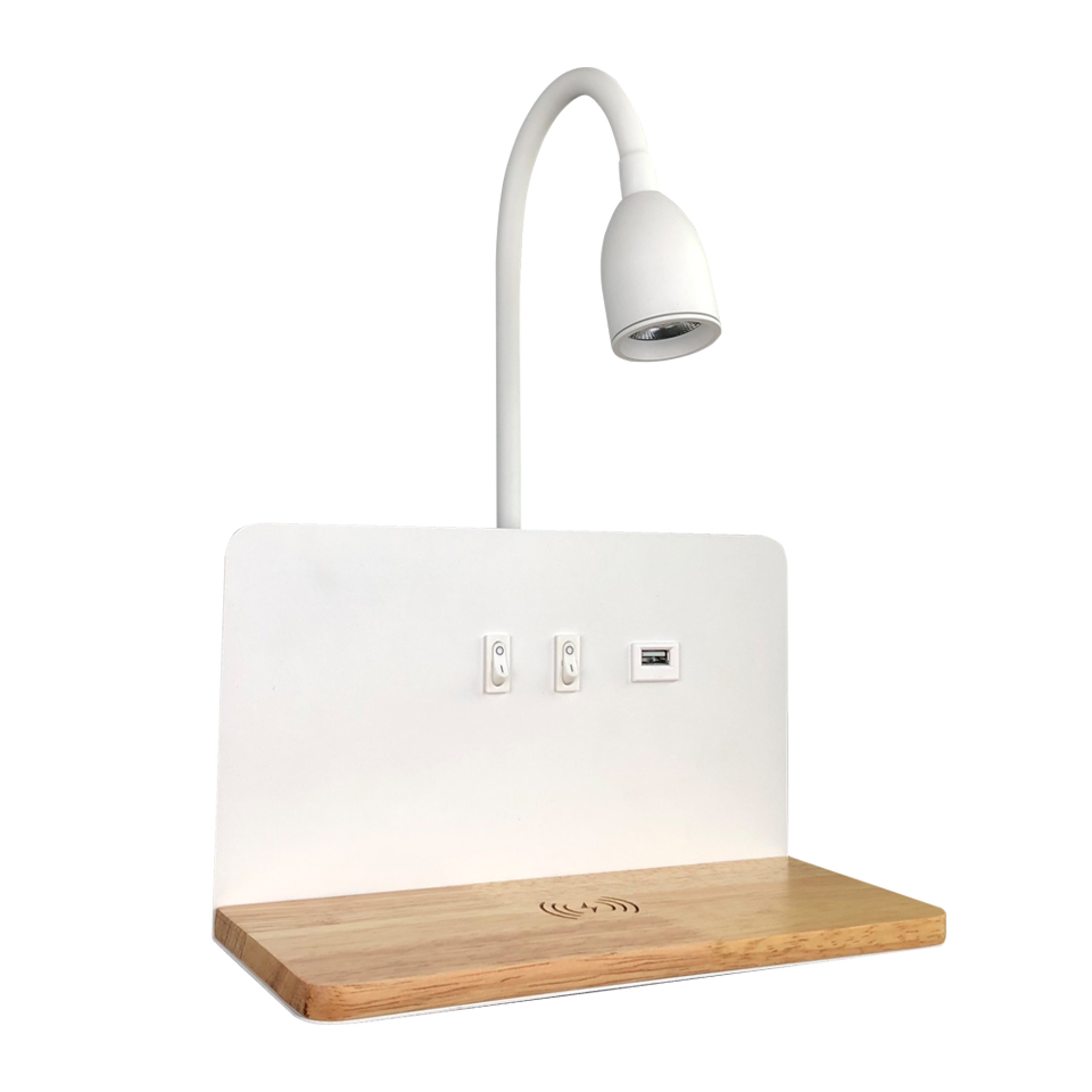 Modern LED Wall Lamp With Wireless Charging USB Port And 360 Rotating Bedside Reading Light 6