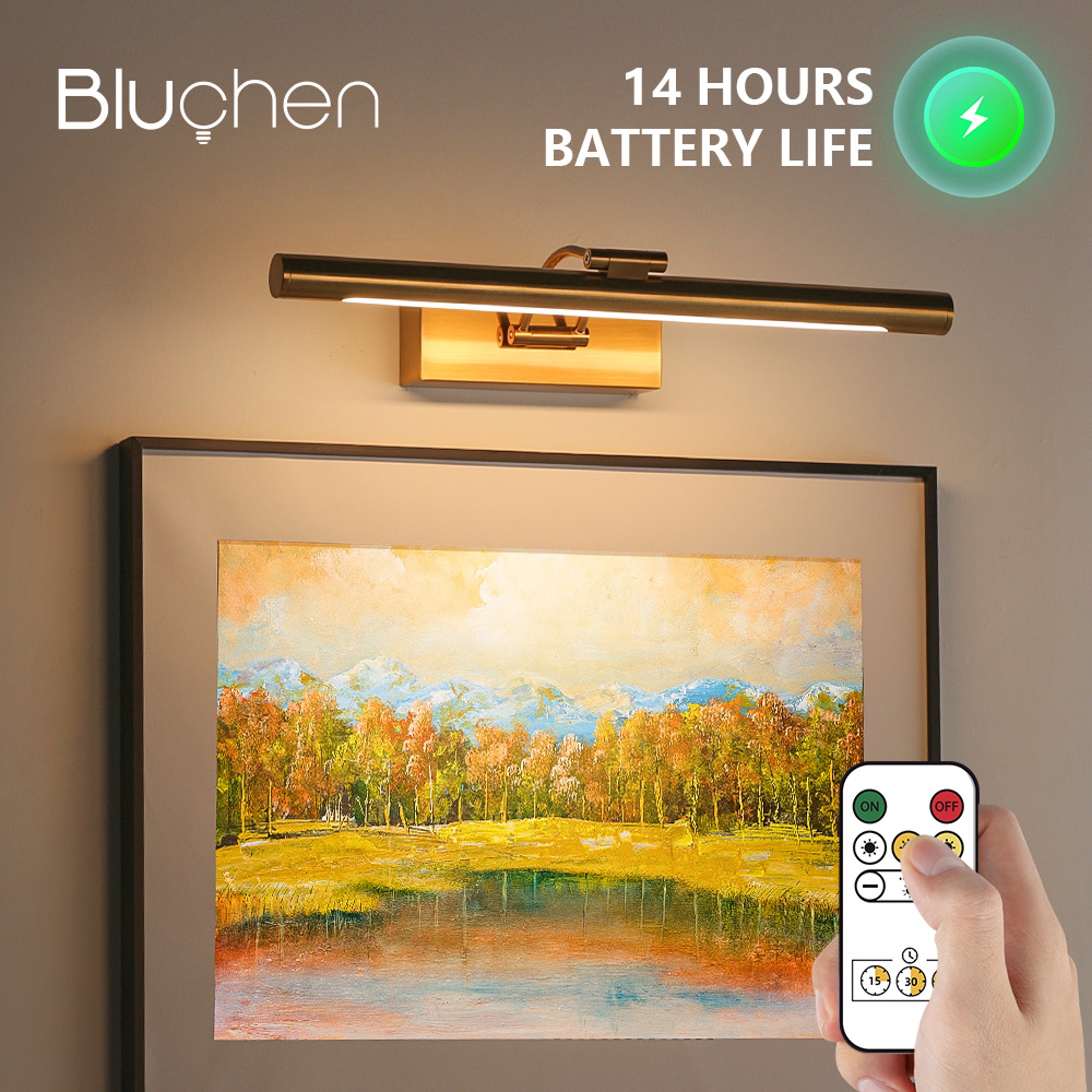 Rechargeable Wireless Picture Light LED Wall Lamp With Remote Control And Dimmable Gallery Lighting 1
