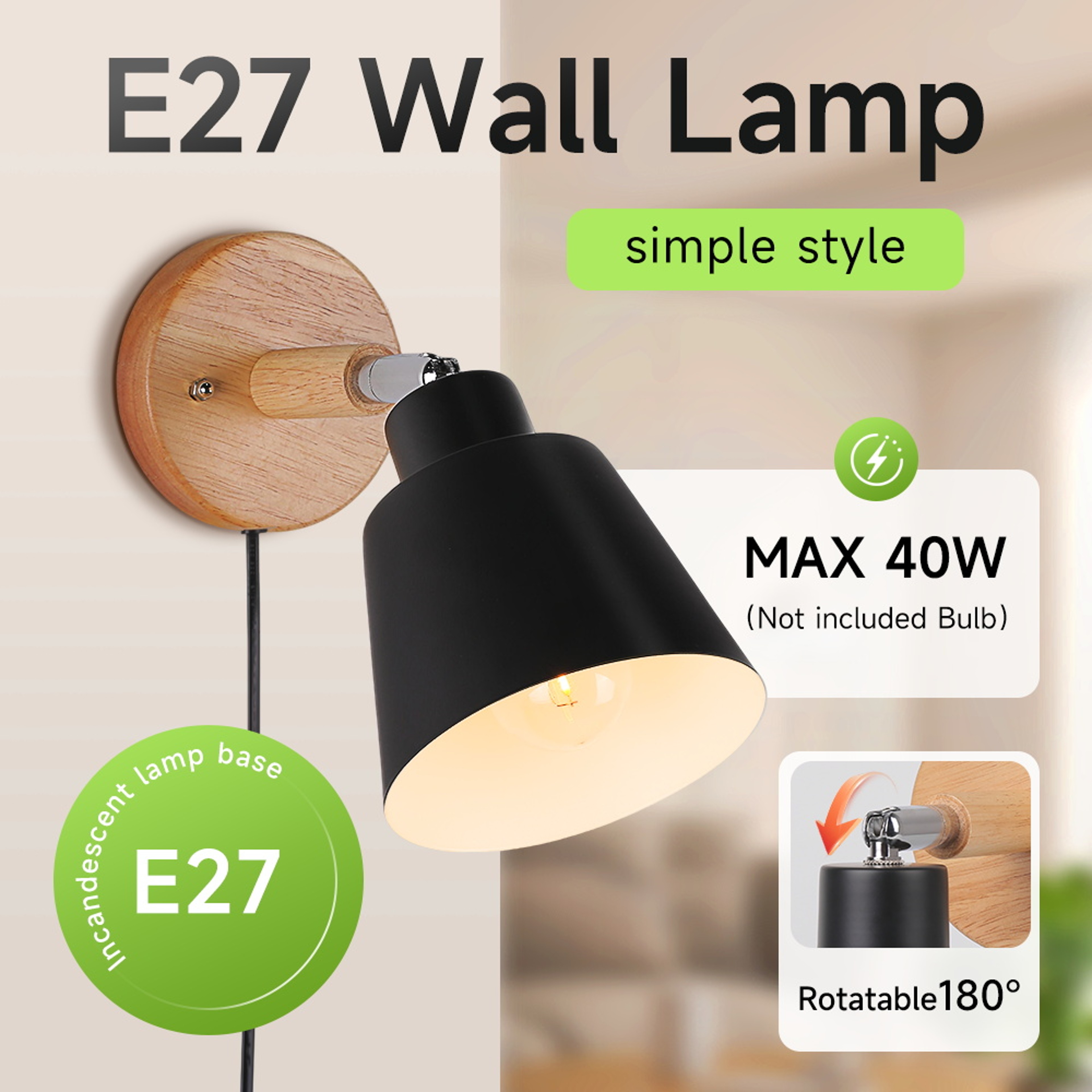 Modern Wireless LED Wall Light Rechargeable Bedside Wall Lamp for Bedroom Living Room and Study – view 3