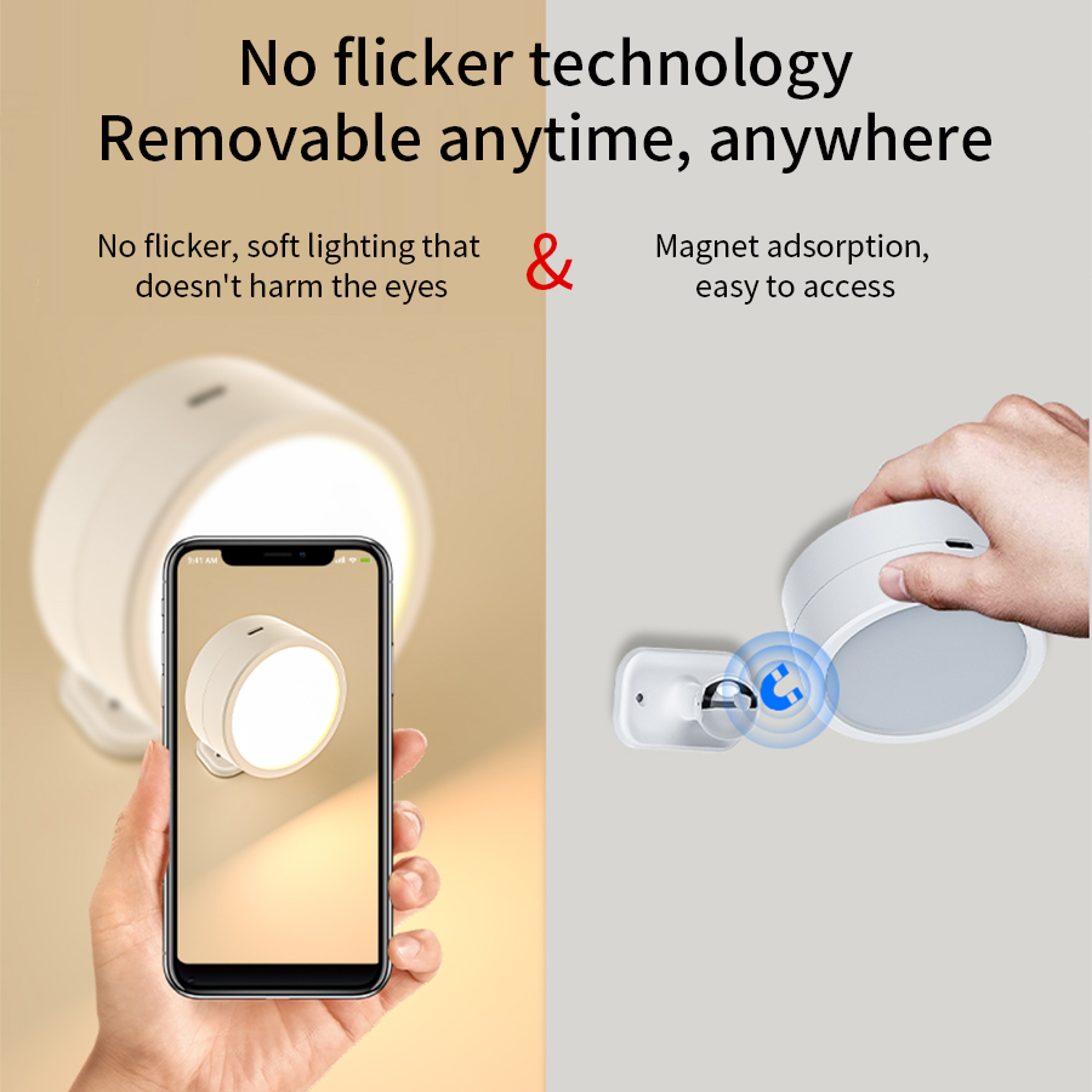 Modern Rechargeable Wall Sconce with Remote Rotating Magnetic Wall Light RGB LED Lamp – view 4