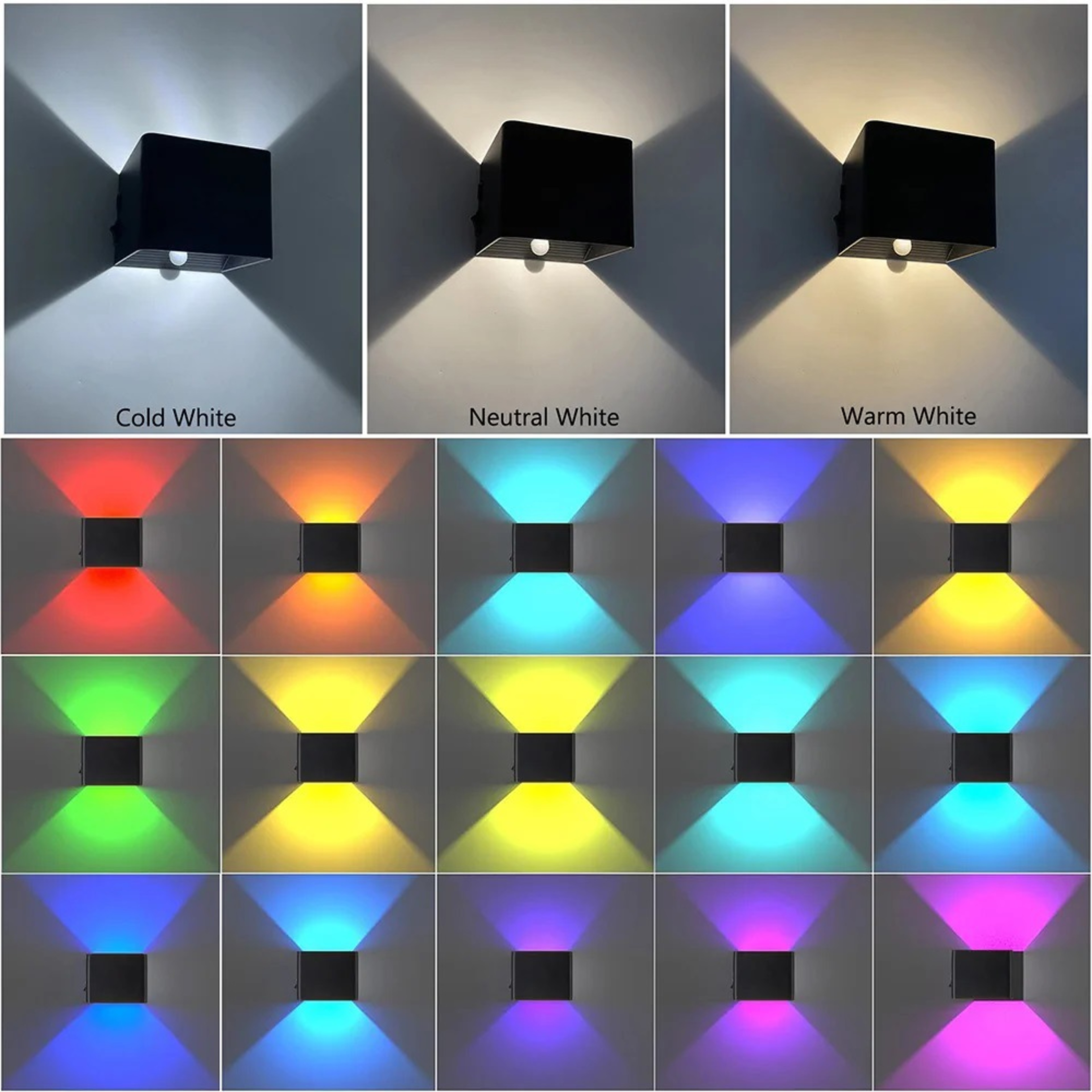 Rechargeable RGB Cordless Wall Light with Remote Control & Dimmable Up Down Glow – view 2