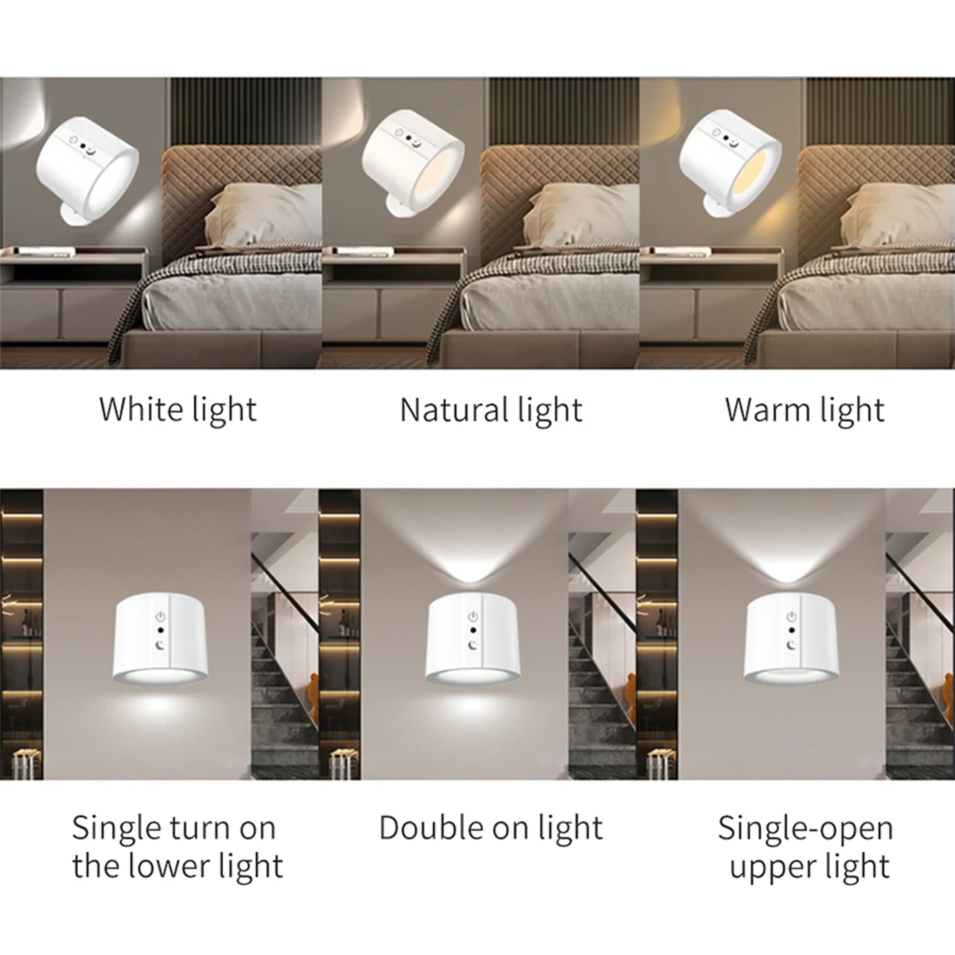LED Wall Lamp Rechargeable Wall Sconce With Remote Touch Control And Color Modes 1