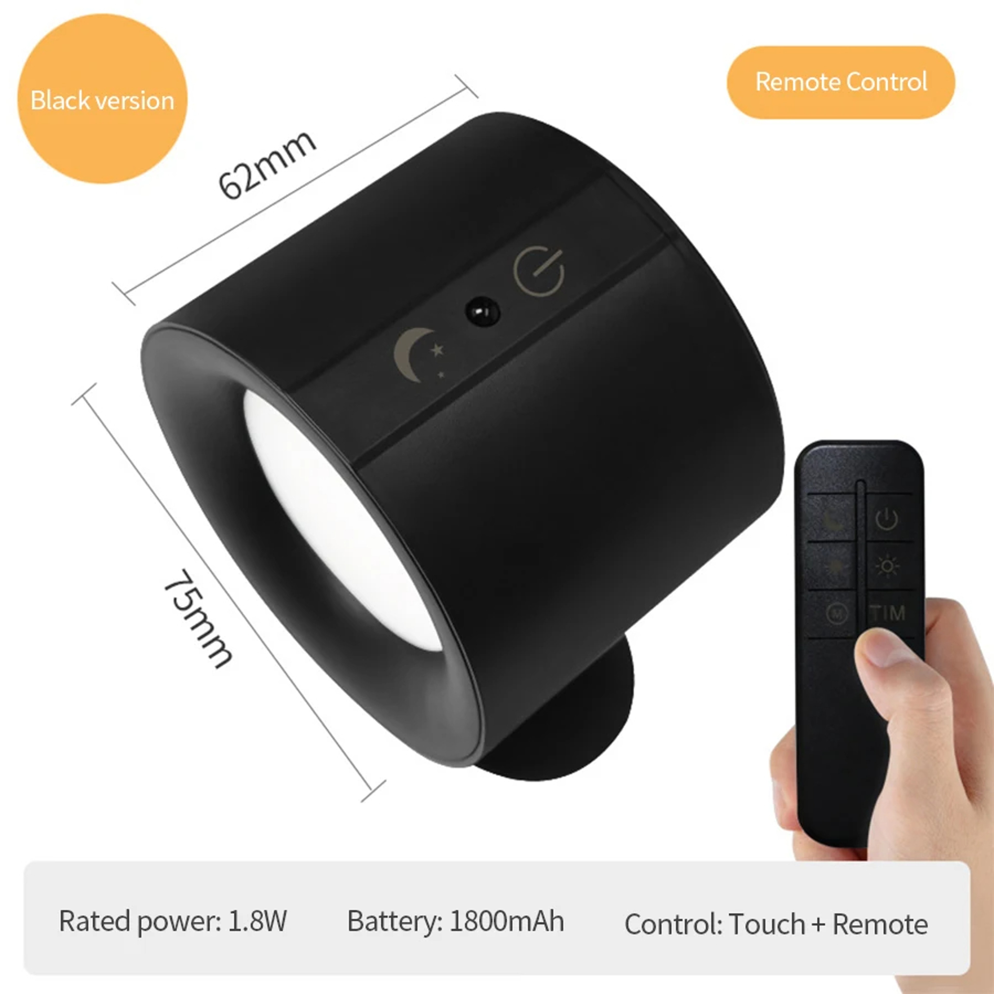 LED Wall Lamp Rechargeable Wall Sconce With Remote Touch Control And Color Modes 5