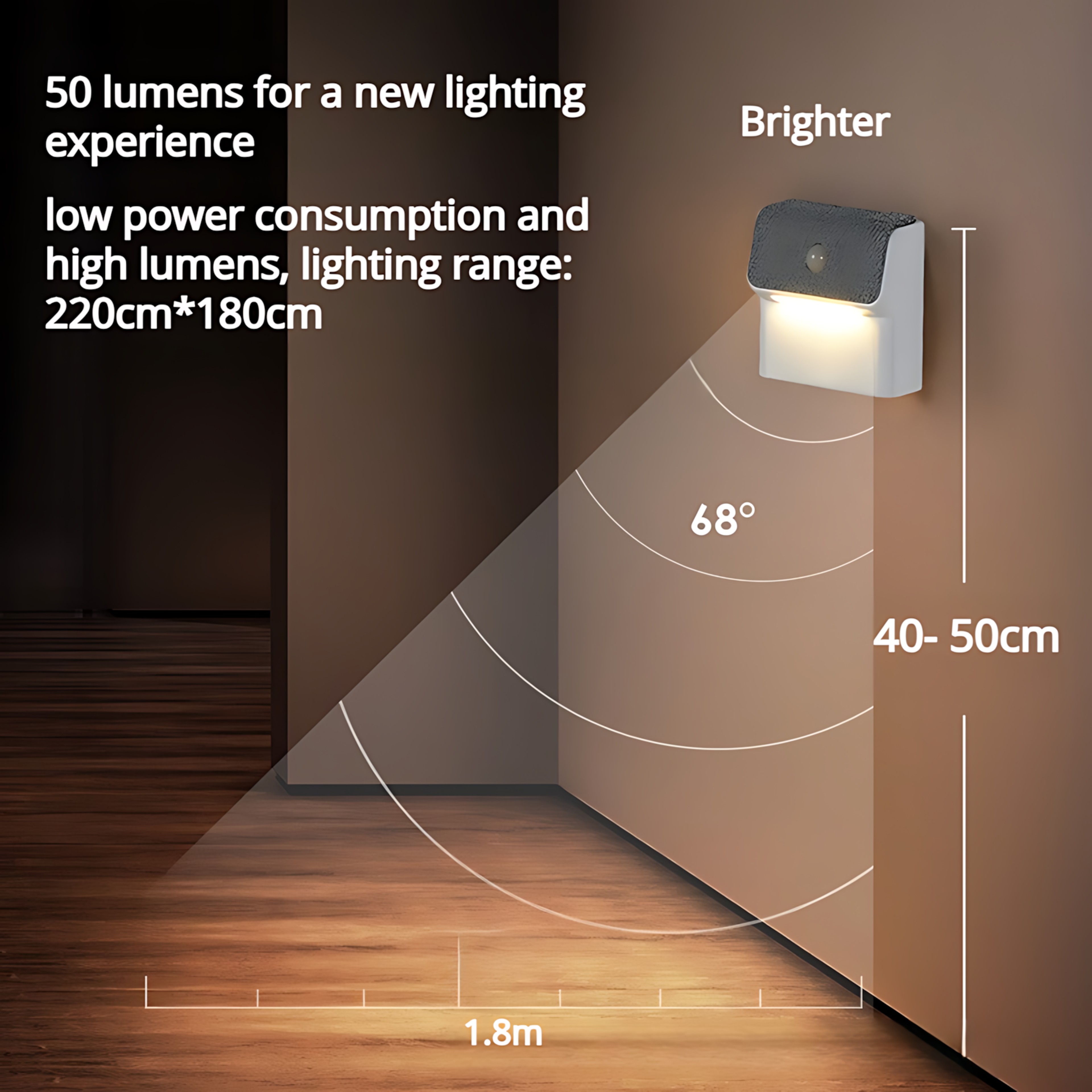 Smart Motion Sensor Night Light Rechargeable LED Wall Light Wireless Magnetic Closet Lamp for Hallway Stairs – view 2