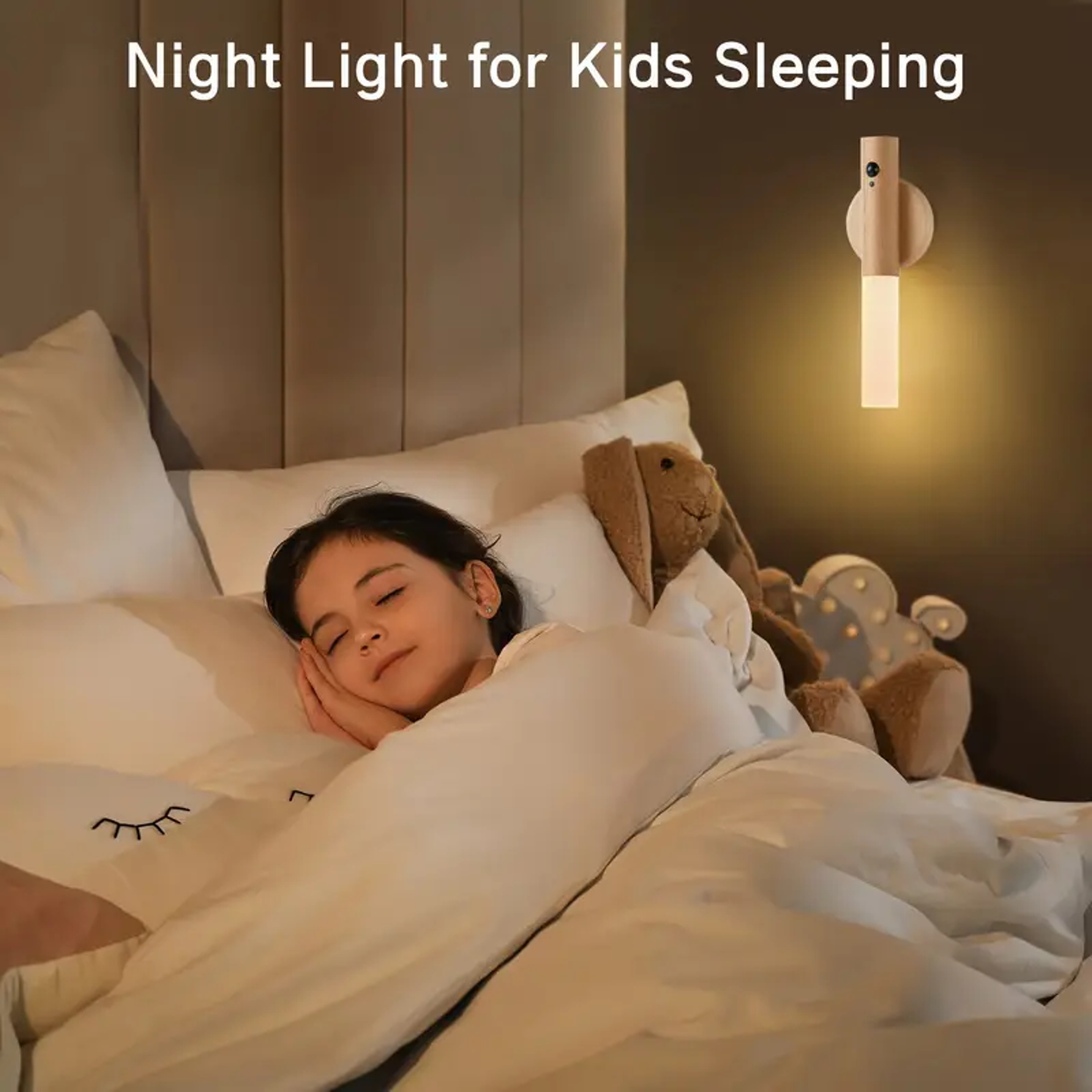 Smart Motion Sensor Night Light Rechargeable LED Magnetic Cabinet Light For Bedroom Kitchen Hallway 3