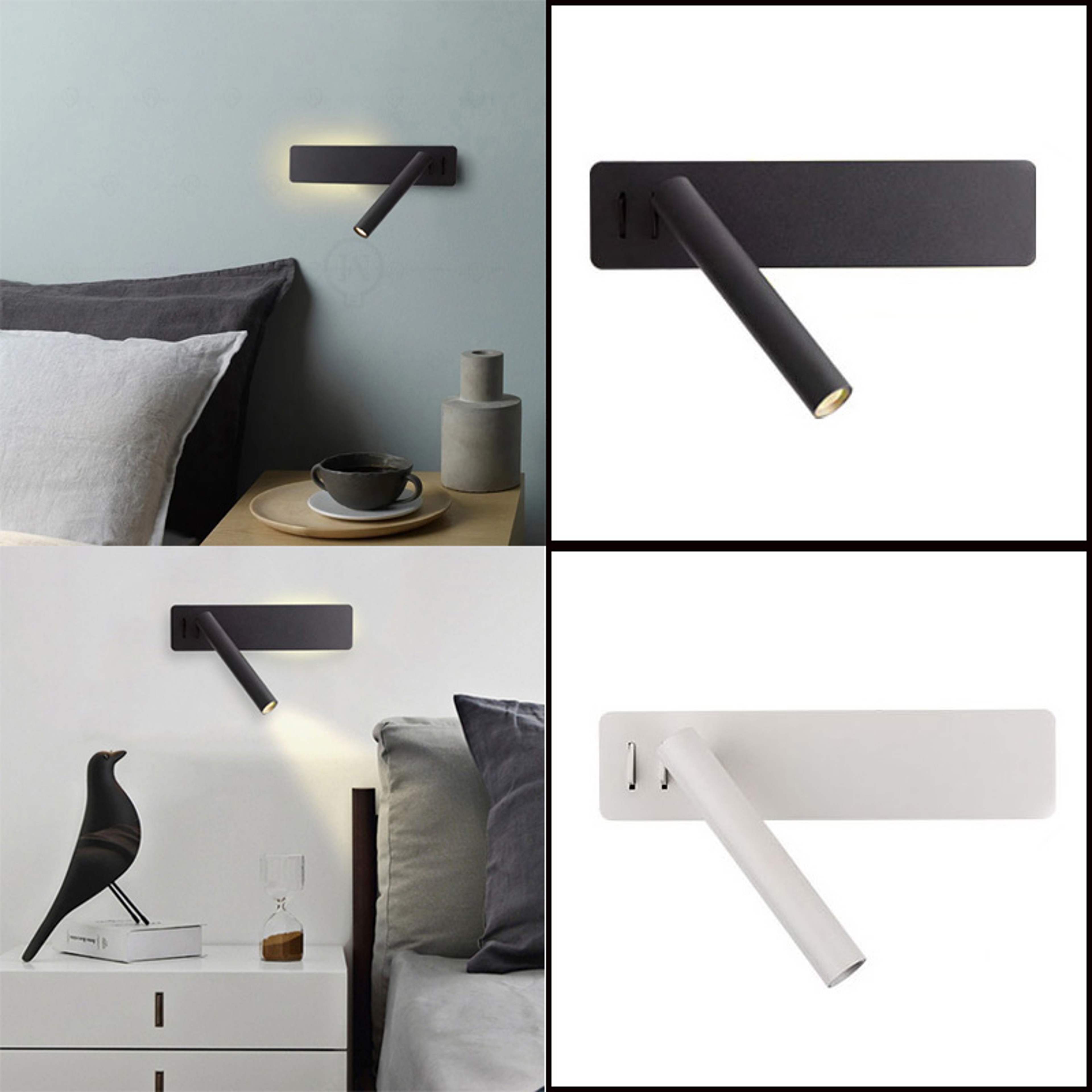 Minimalist LED Wall Reading Lamp Rotatable Bedside Reading Light Wall Mounted Spotlight 0