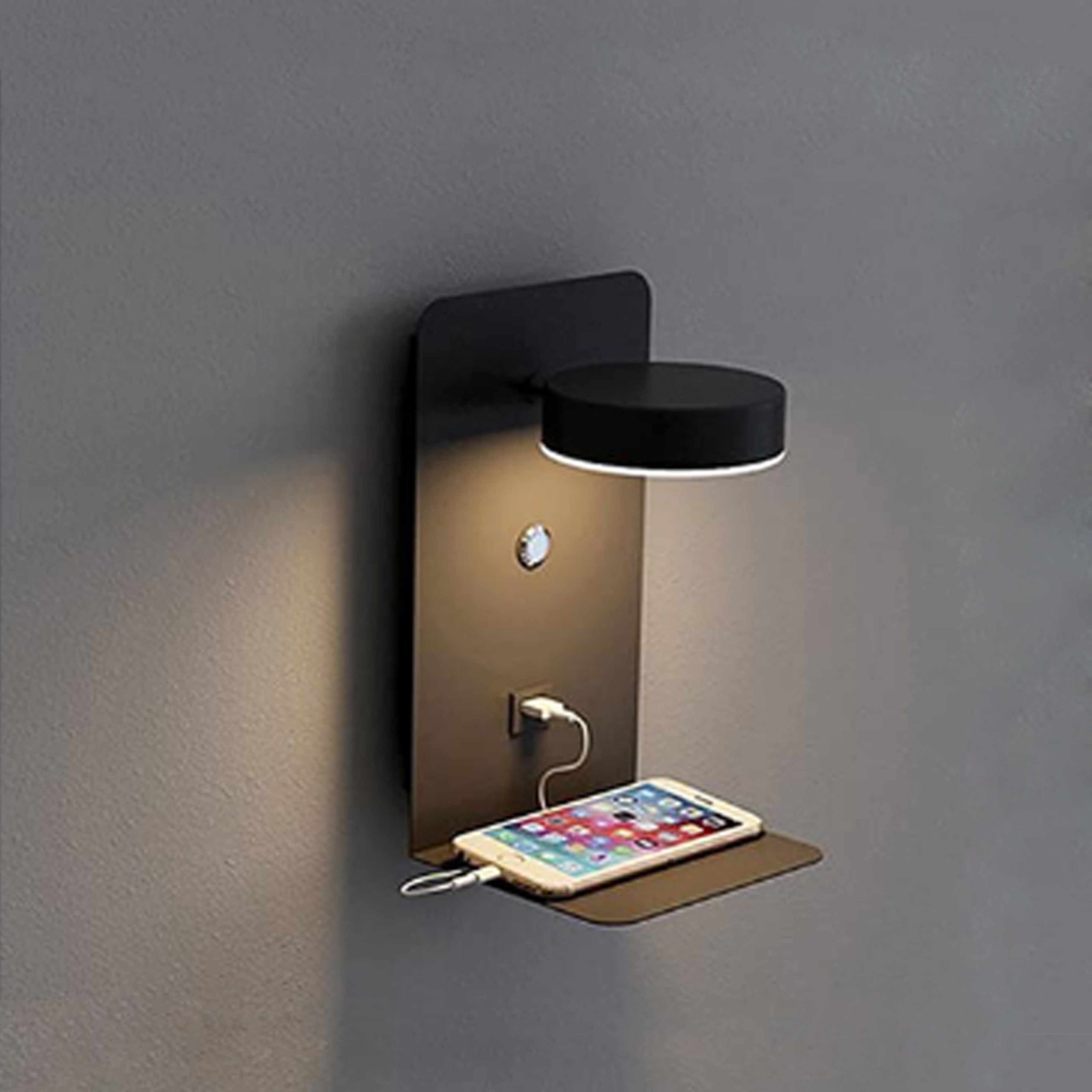 Modern LED Wall Lamp with USB Charging Port Bedside Wall Light with Switch – view 8