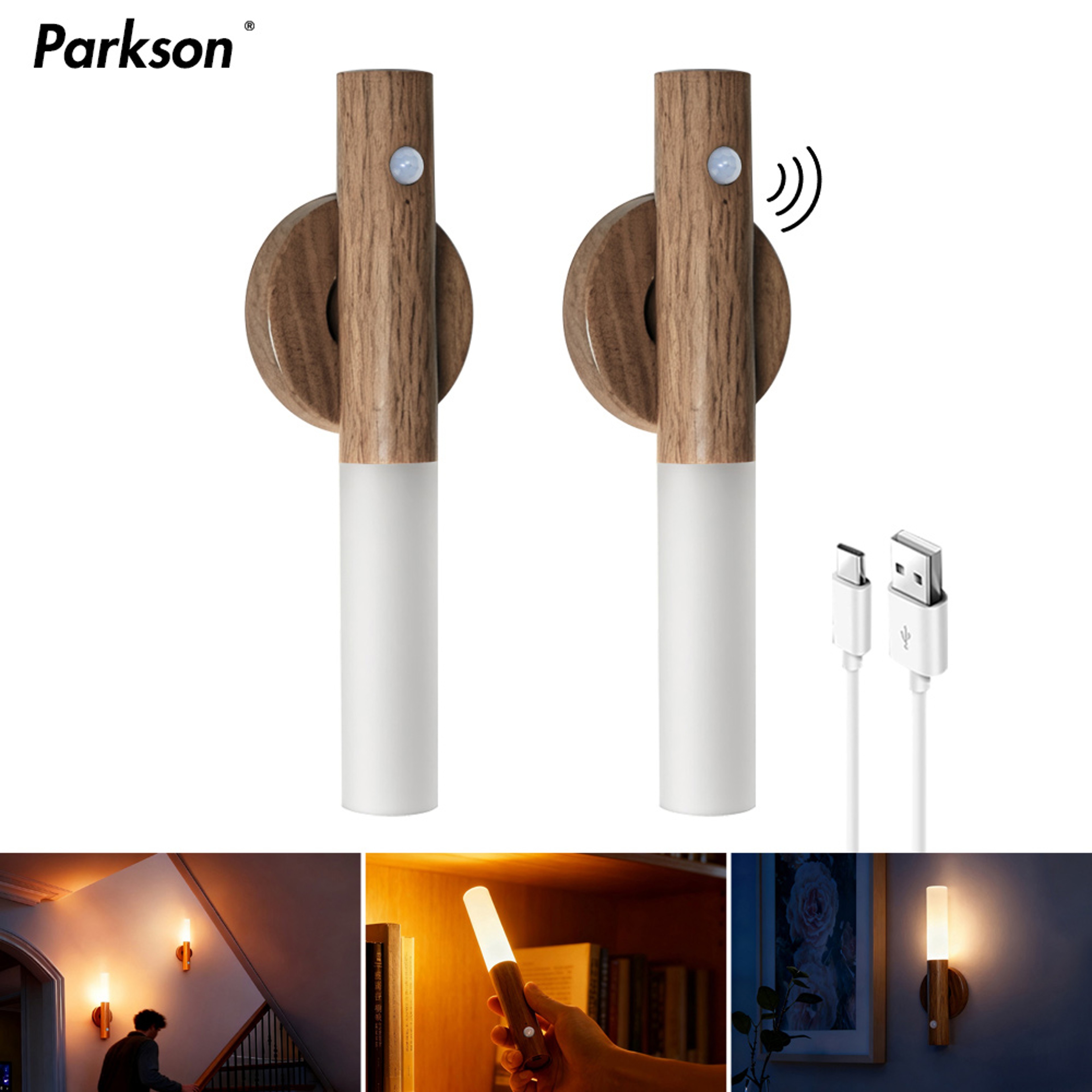 Smart Motion Sensor Night Light Rechargeable Magnetic LED Wall Light for Bedroom Stairs Closet and Cabinet – view 1