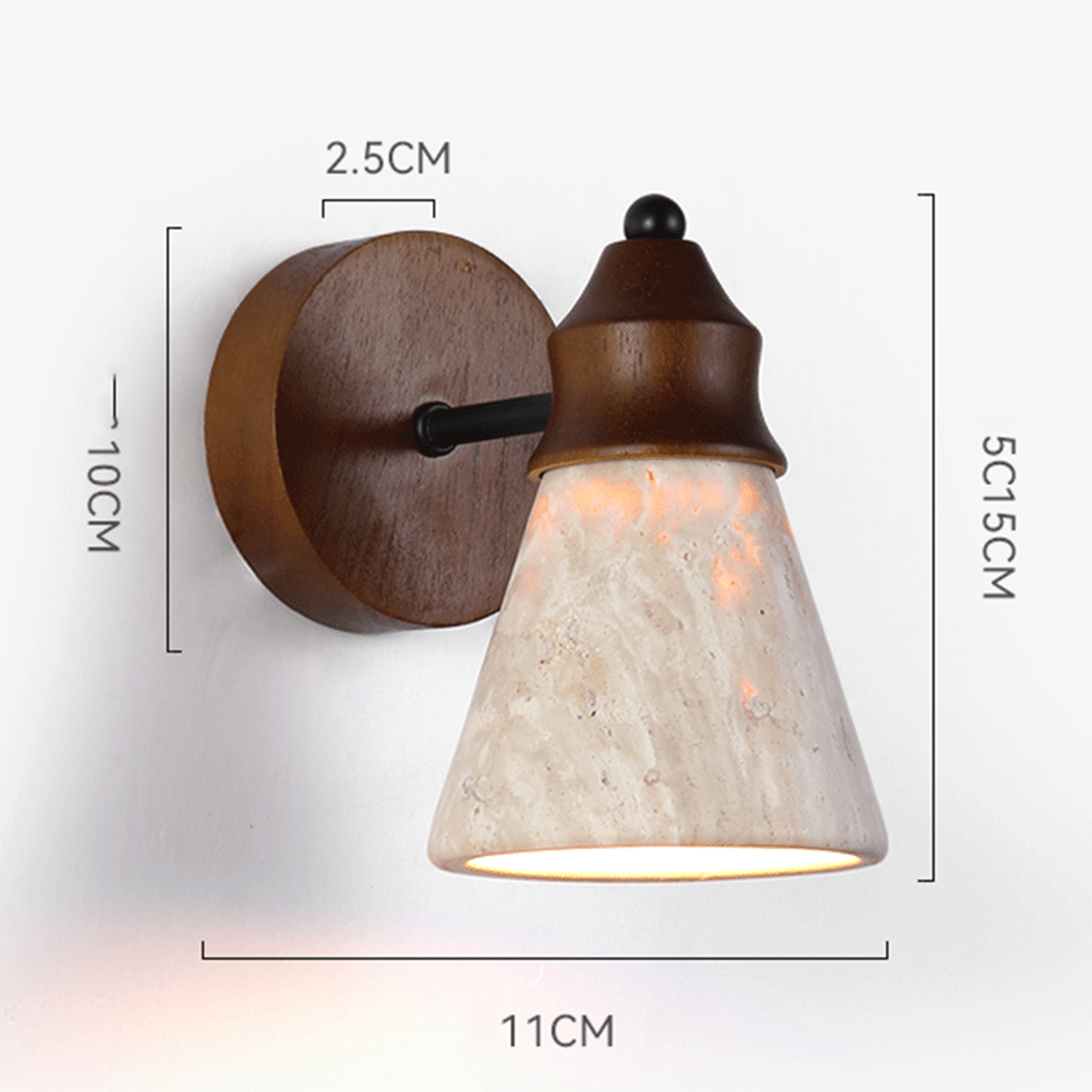 Travertine Wall Lamp Natural Stone LED Wall Sconce for Bedroom Modern Wall Lighting – view 7