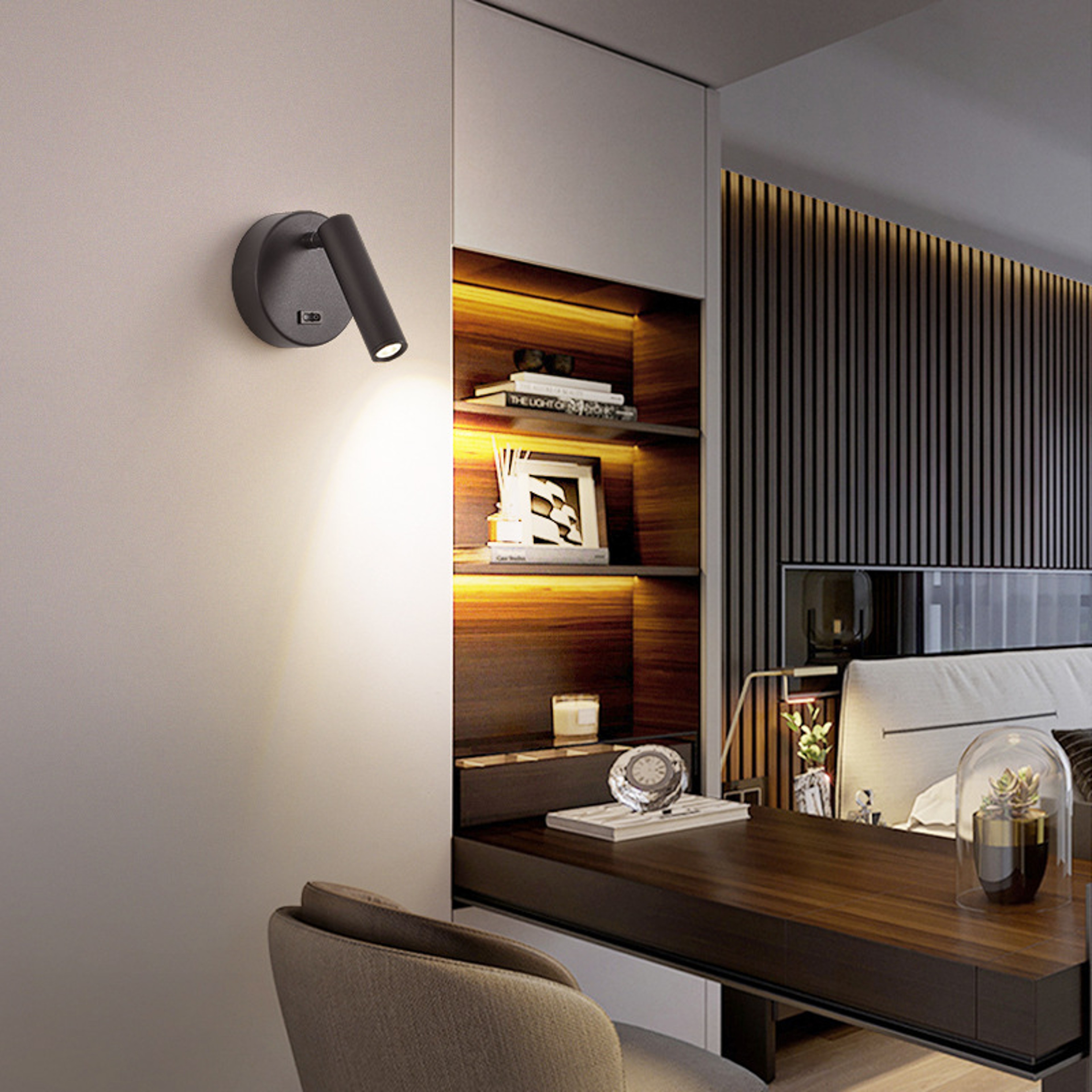 Modern LED Wall Light with Switch Adjustable Bedside Wall Lamp Minimalist Wall Sconce – view 2