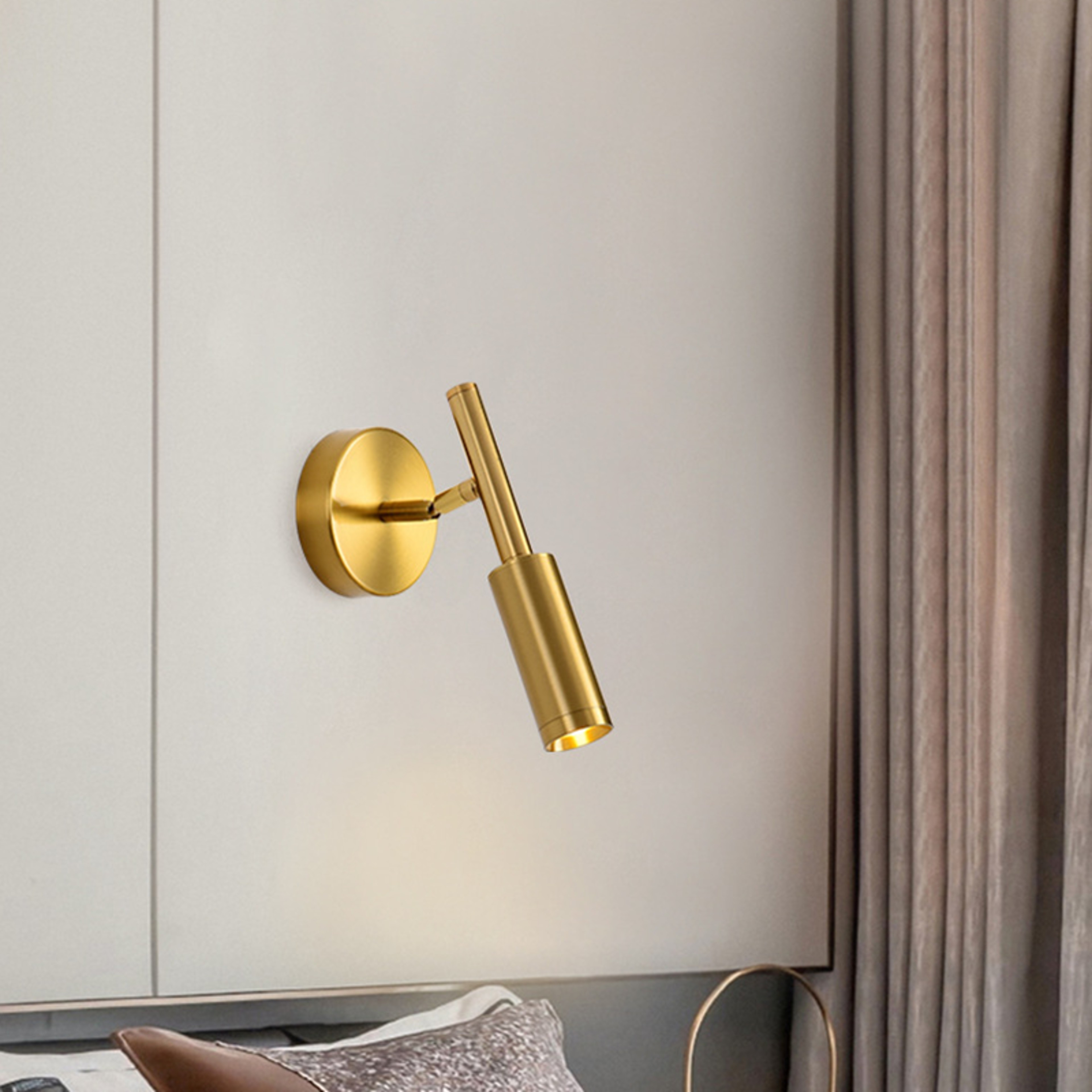 Modern Gold LED Wall Sconce Rotatable Reading Wall Lamp for Bedroom Hotel and Hallway – view 1