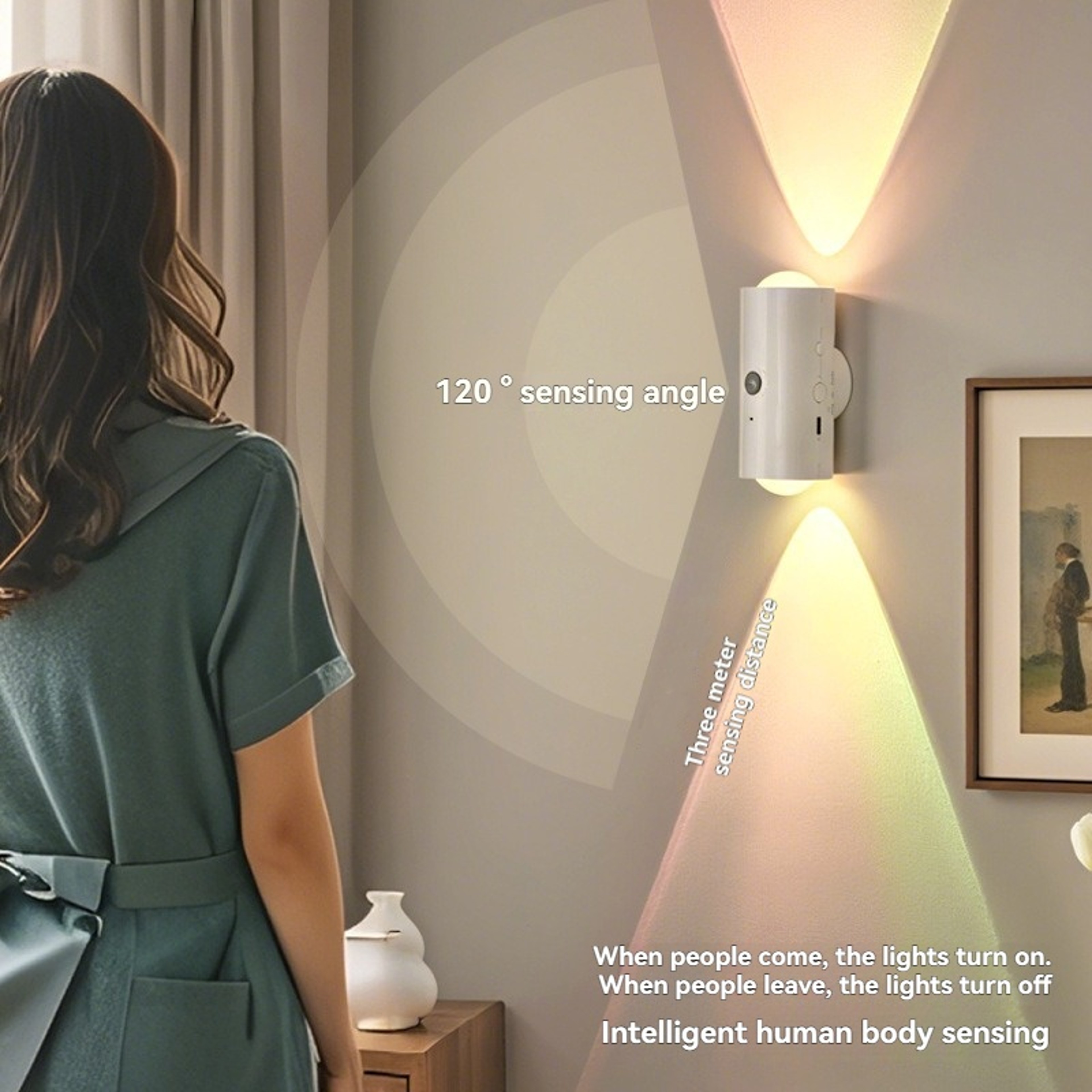 Rechargeable Motion Sensor Wall Light RGB Magnetic LED Night Light for Bedroom Hallway – view 5