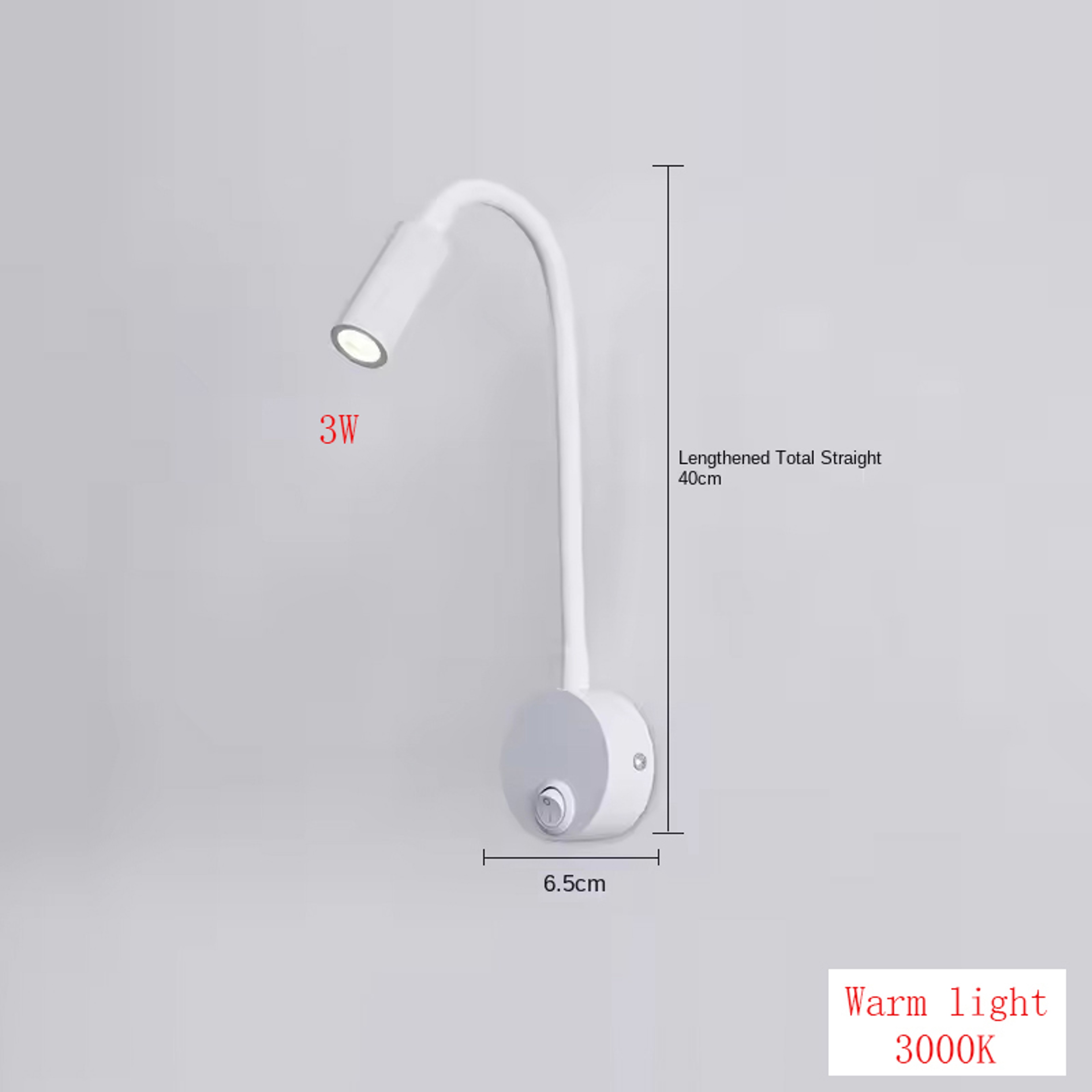 Modern LED Wall Lamp Adjustable Wall Sconce with Knob Switch for Bedside Reading and Bedroom Decor – view 8
