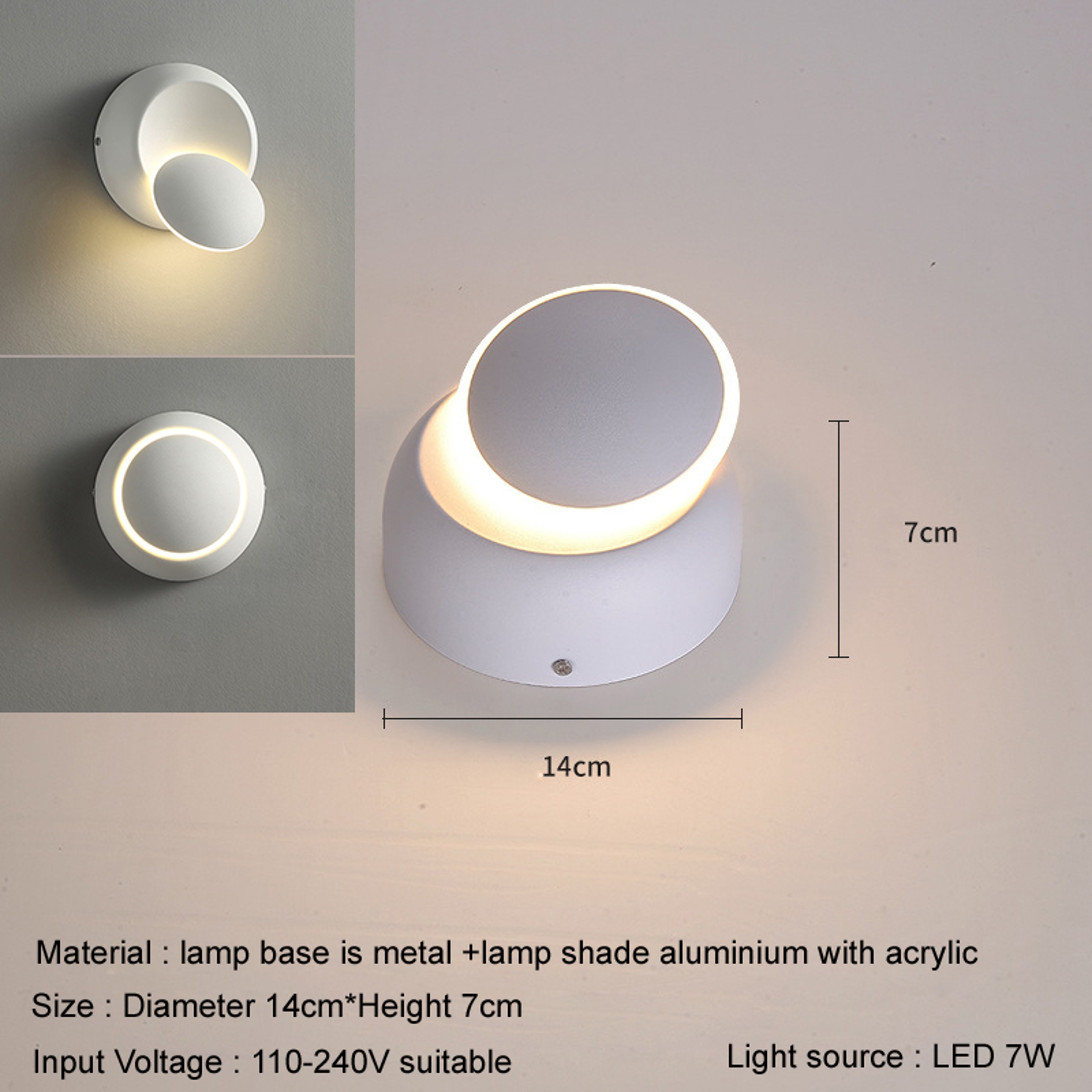 Modern LED Wall Lamp Adjustable Wall Sconce with Knob Switch for Bedside Reading and Bedroom Decor – view 13