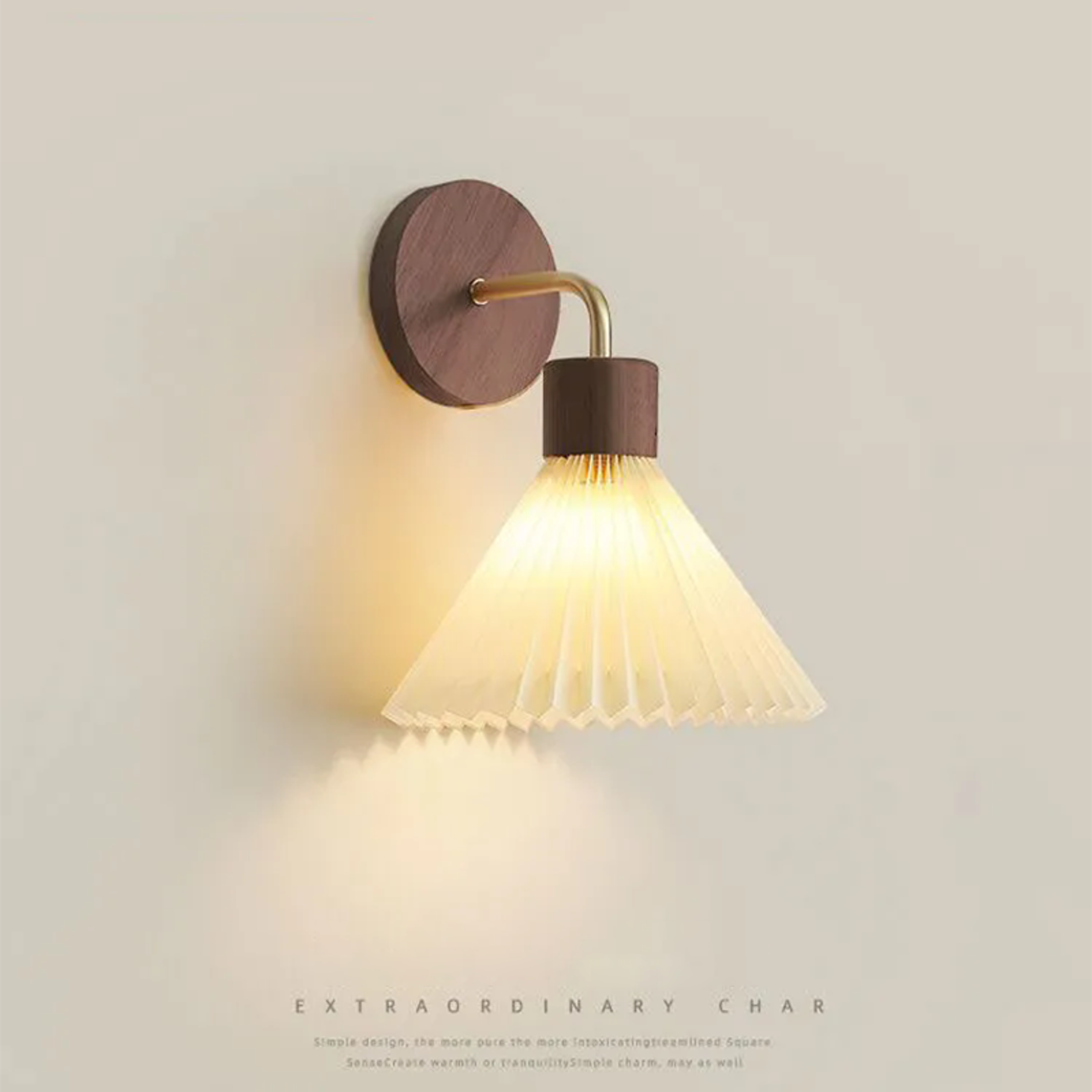 Nordic Wood Wall Light Modern Wall Sconce Bedside Lamp for Bedroom Living Room – view 1
