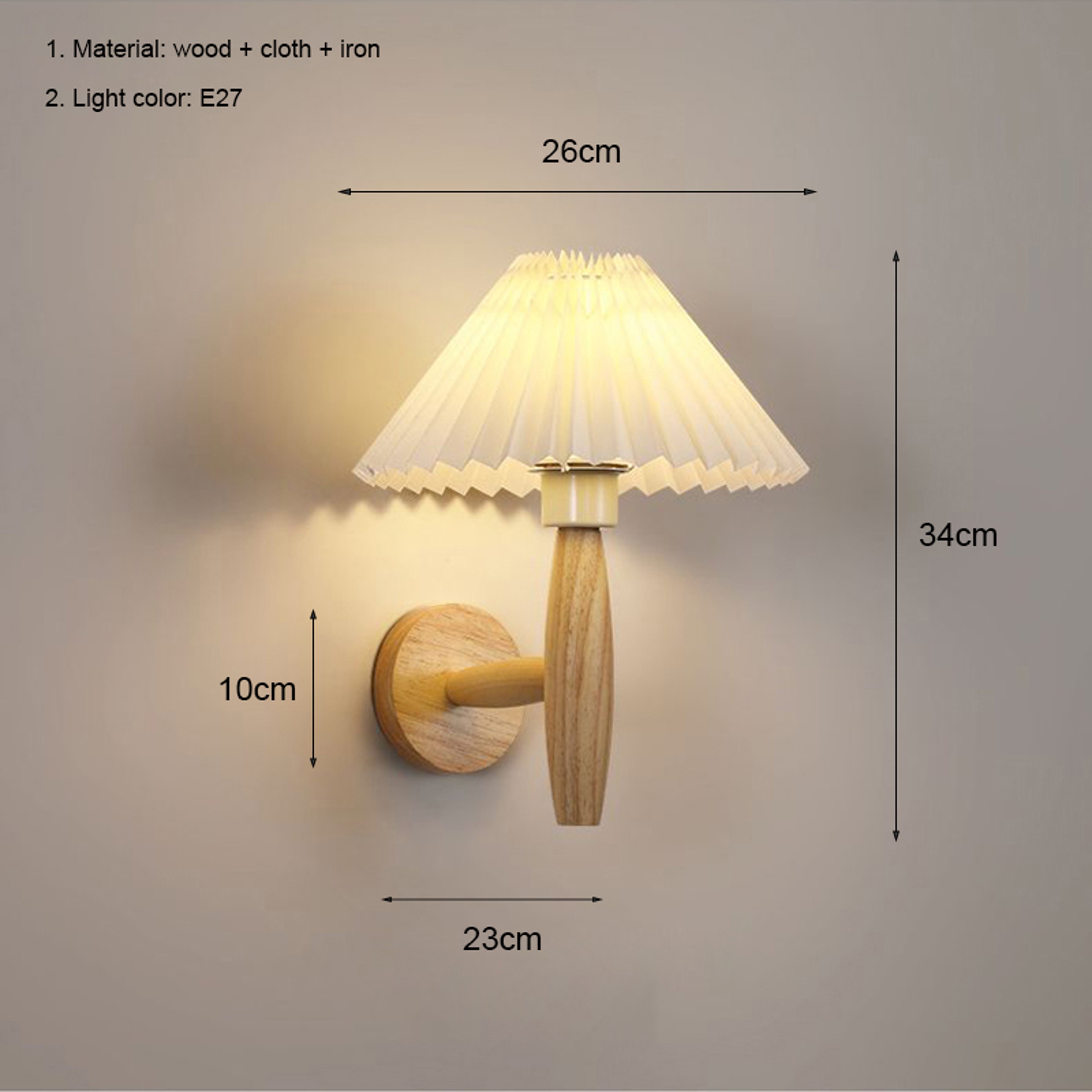 Nordic Wood Wall Light Modern Wall Sconce Bedside Lamp for Bedroom Living Room – view 10