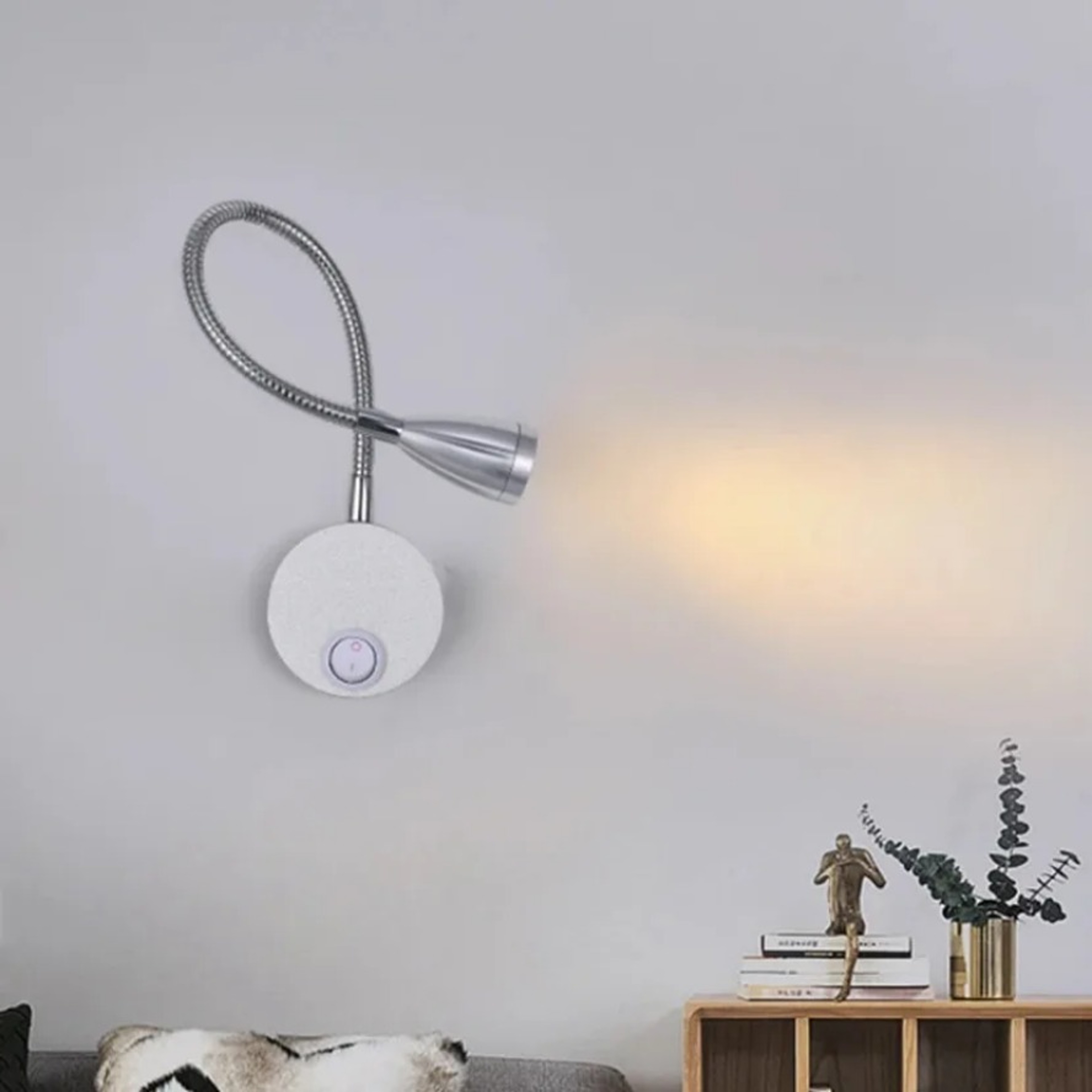 Modern LED Wall Reading Light Adjustable Gooseneck Wall Lamp For Bedroom Study And Living Room 2