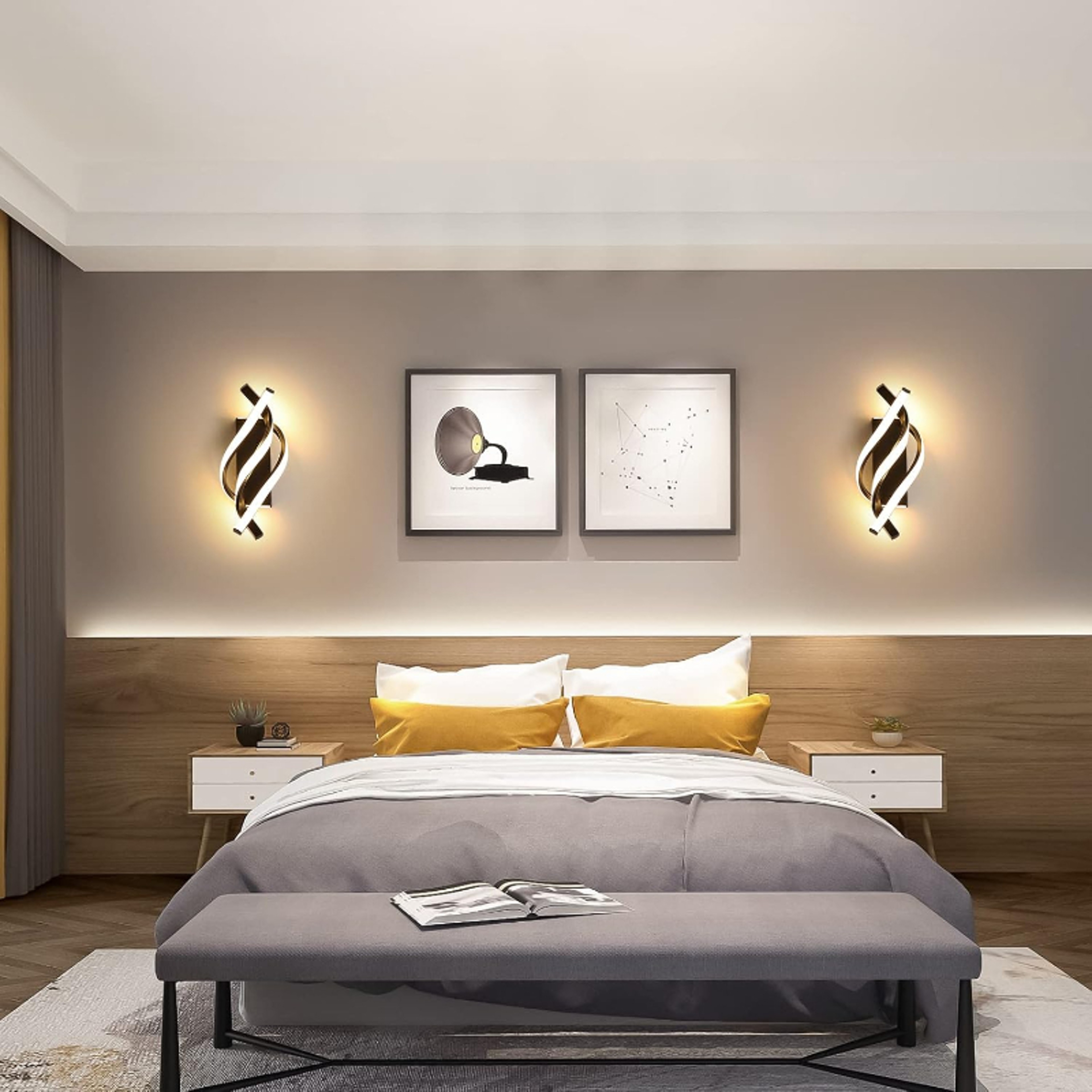 Modern LED Wall Lamp Curved Spiral Wall Sconce for Bedroom Living Room Hallway Indoor Lighting – view 4