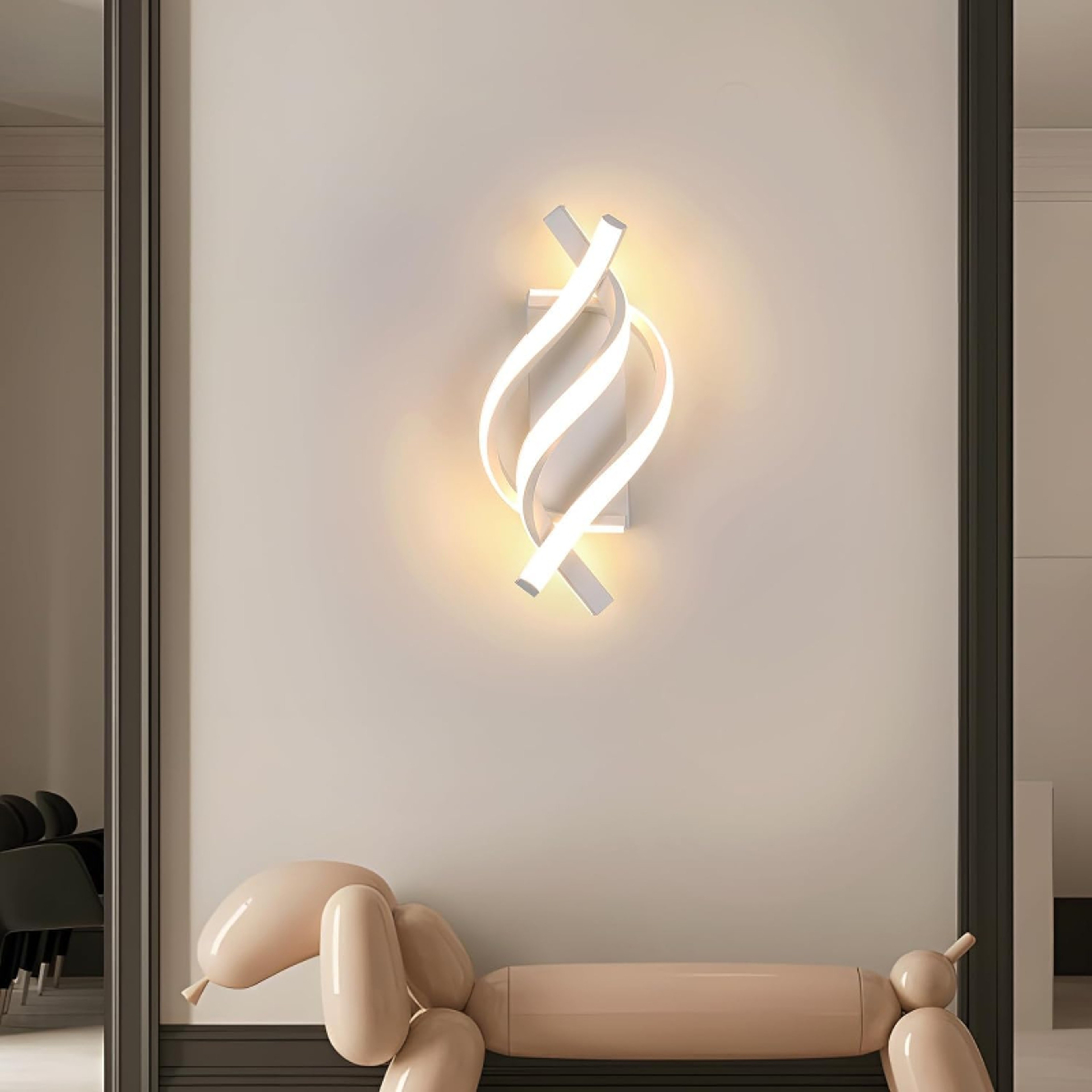 Modern LED Wall Lamp Curved Spiral Wall Sconce for Bedroom Living Room Hallway Indoor Lighting – view 6