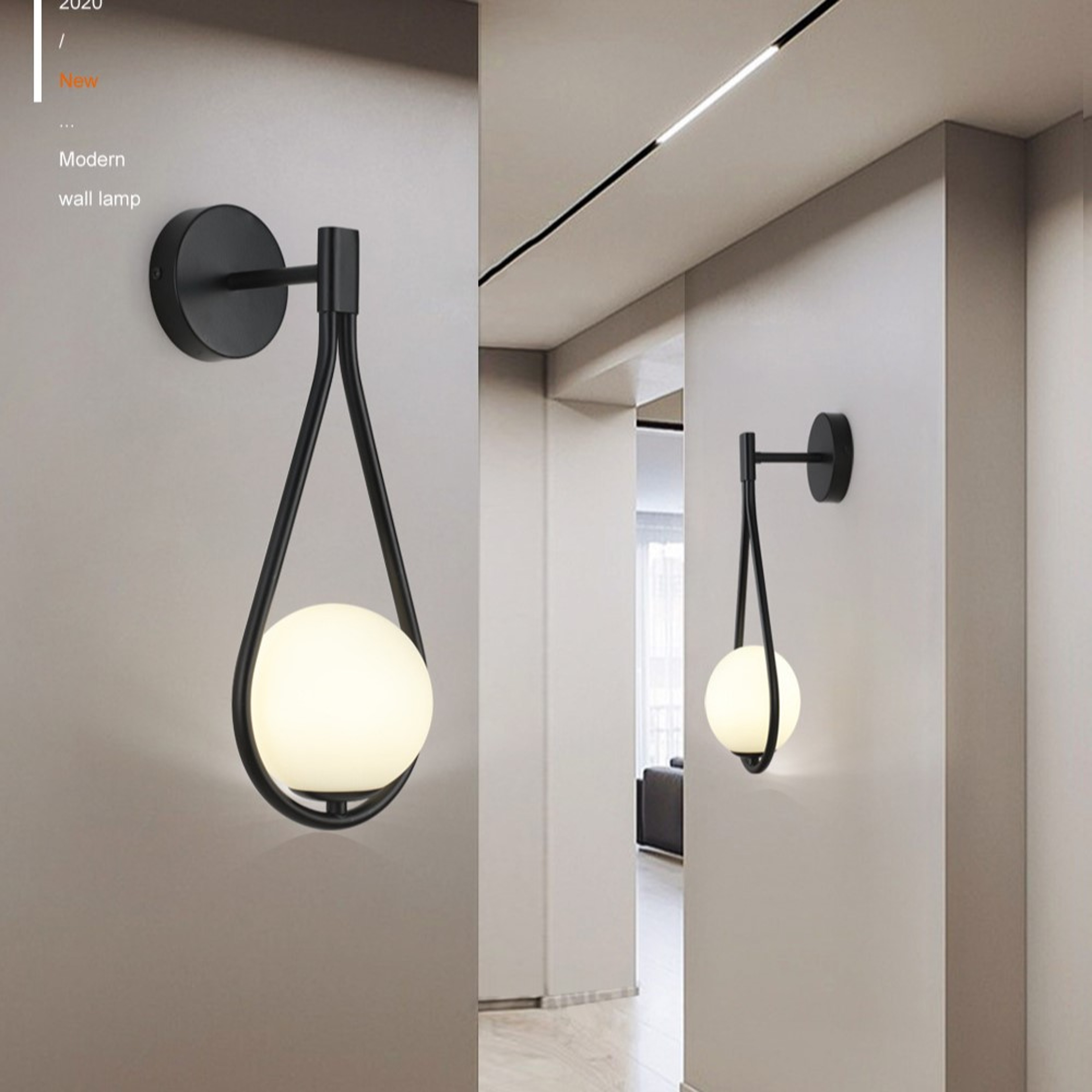 Nordic LED Wall Lamp Modern Glass Globe Wall Sconce For Bedroom Living Room Bedside Lighting 1