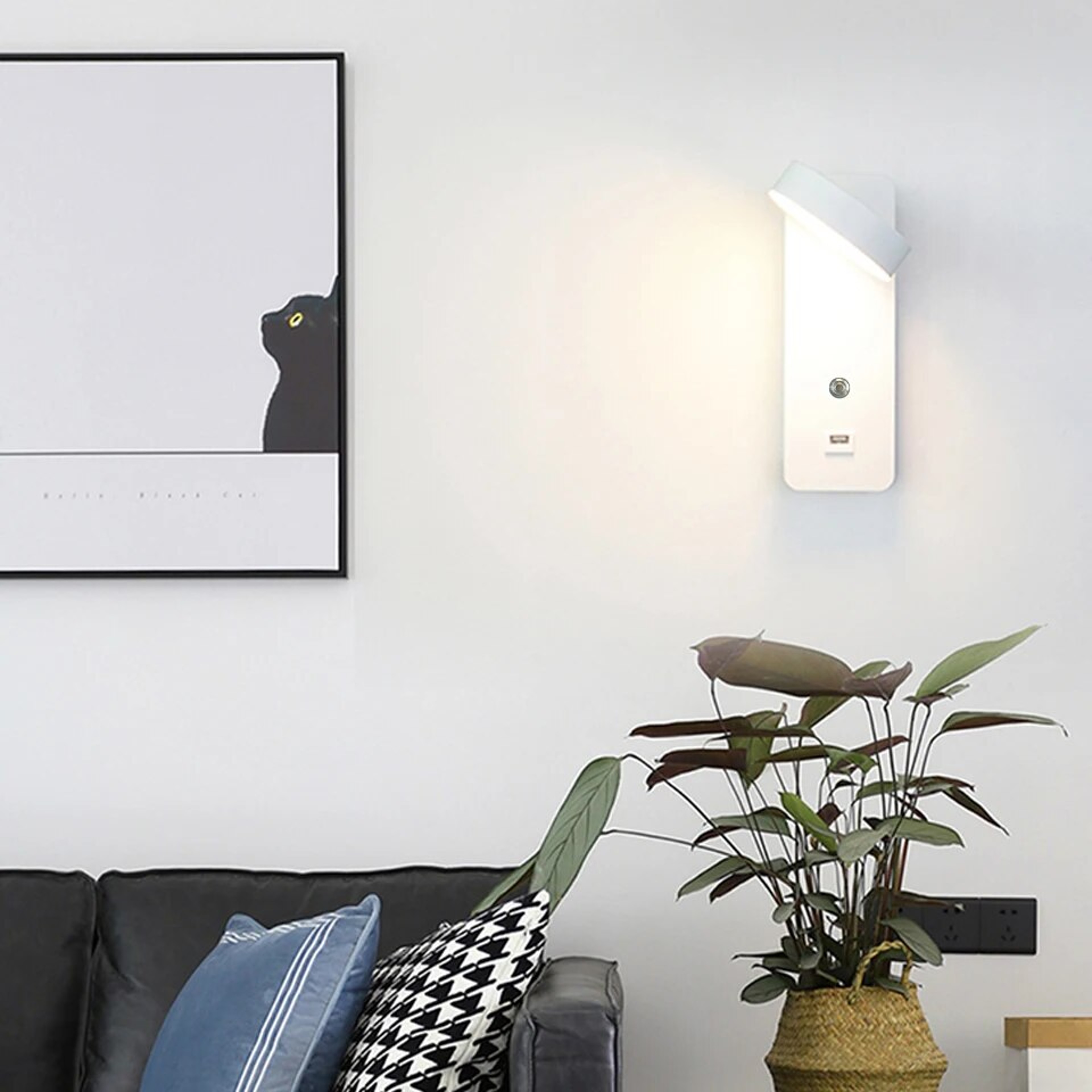 Rechargeable LED Wall Sconce Touch Dimmable Modern Wall Light With Color Modes USB Charging 1