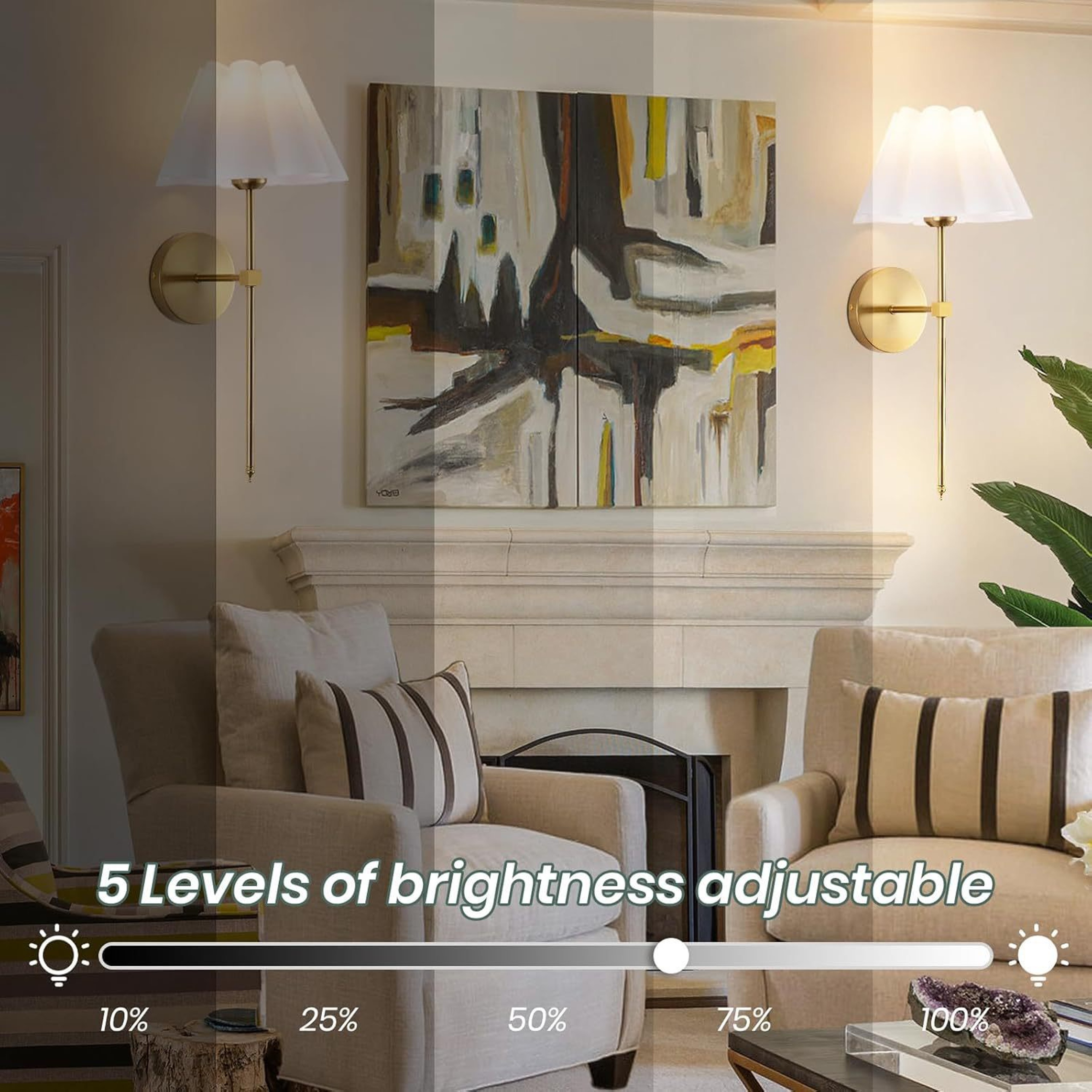 Wireless Wall Light Battery Powered RGB Wall Sconce with Remote Detachable Rechargeable Bulb – view 5