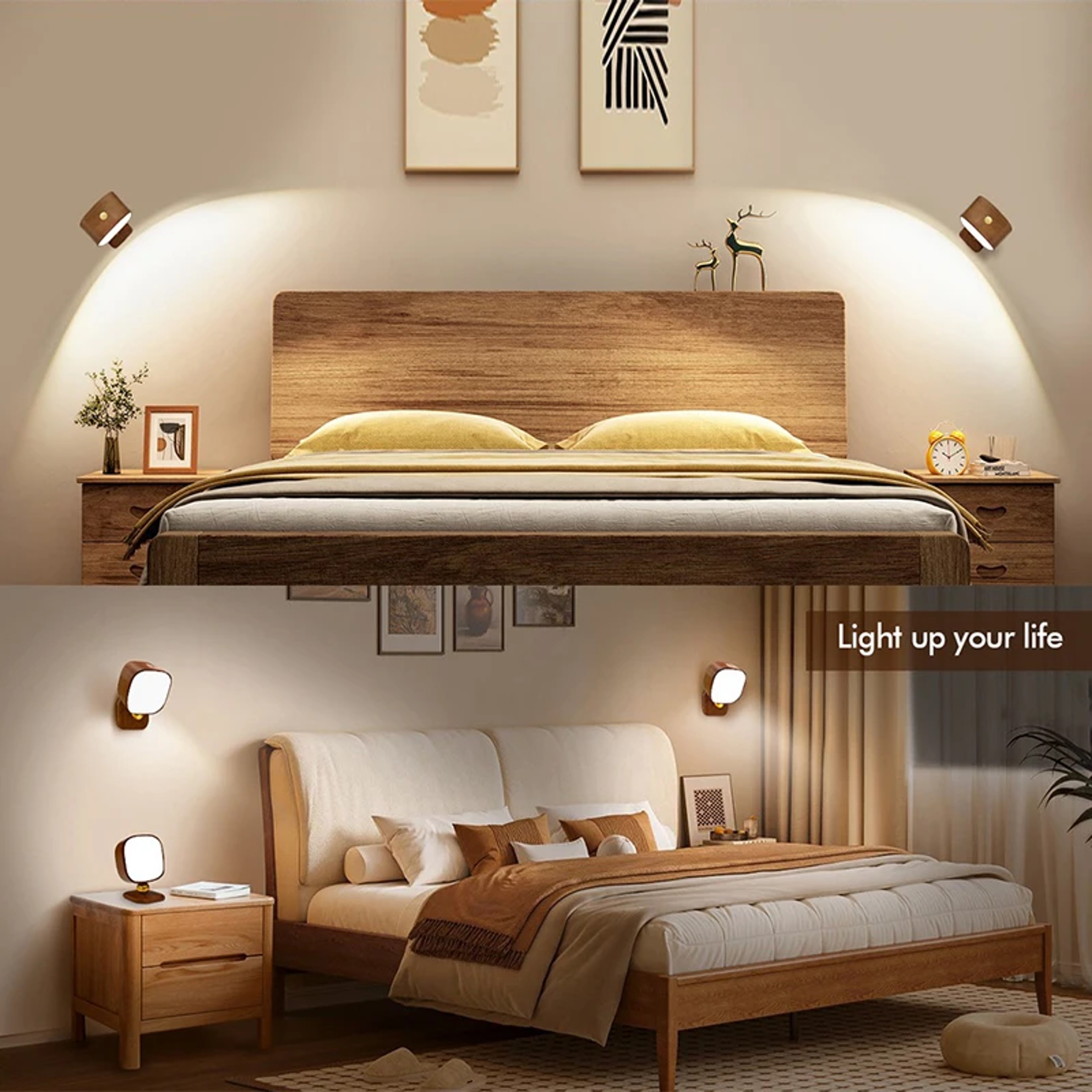 Magnetic Wall Light Wireless Charging Night Light Rechargeable Motion Sensor Bedside Lamp – view 4