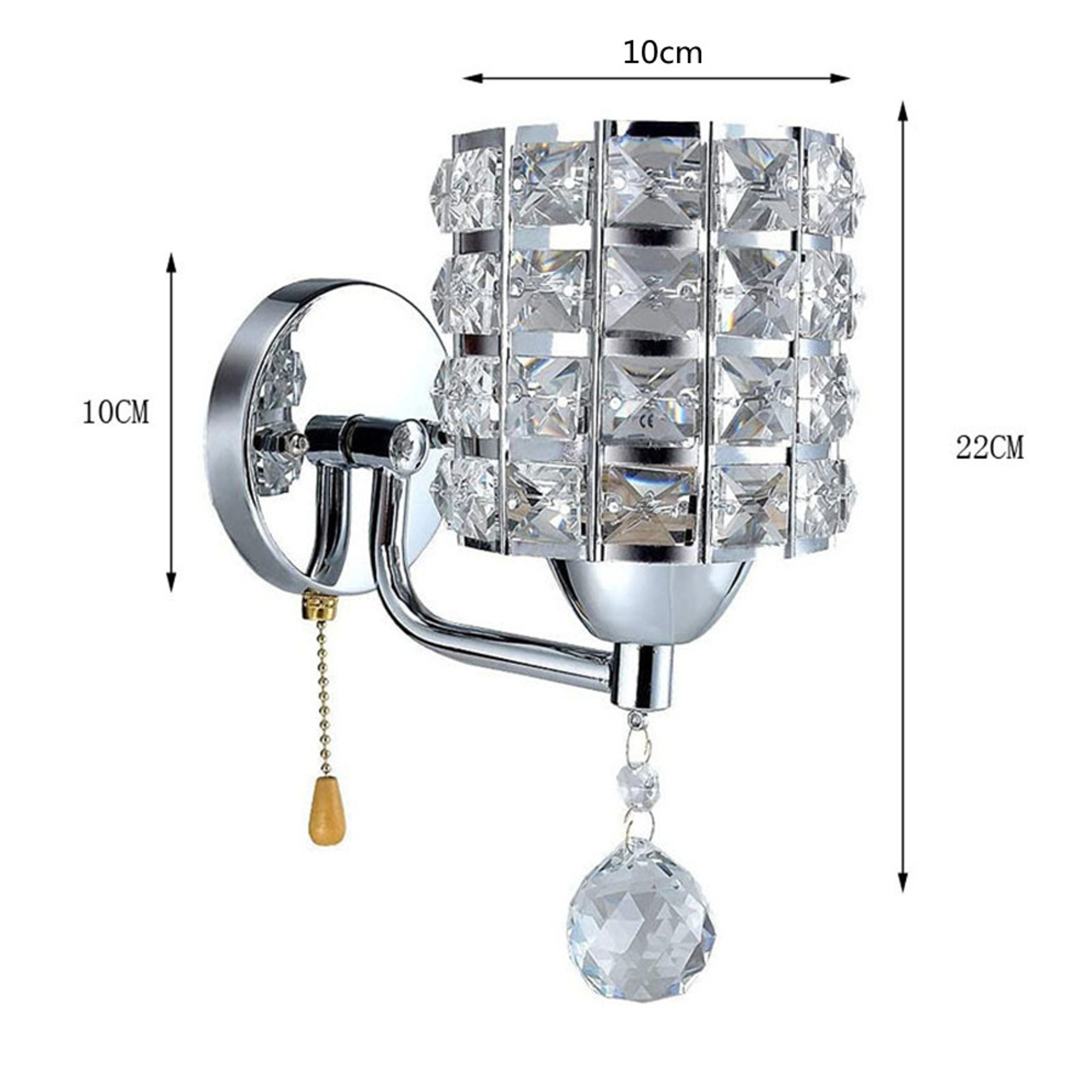 Crystal Wall Sconce Modern Nordic Wall Light for Living Room Bedroom Gold Chrome – view 10