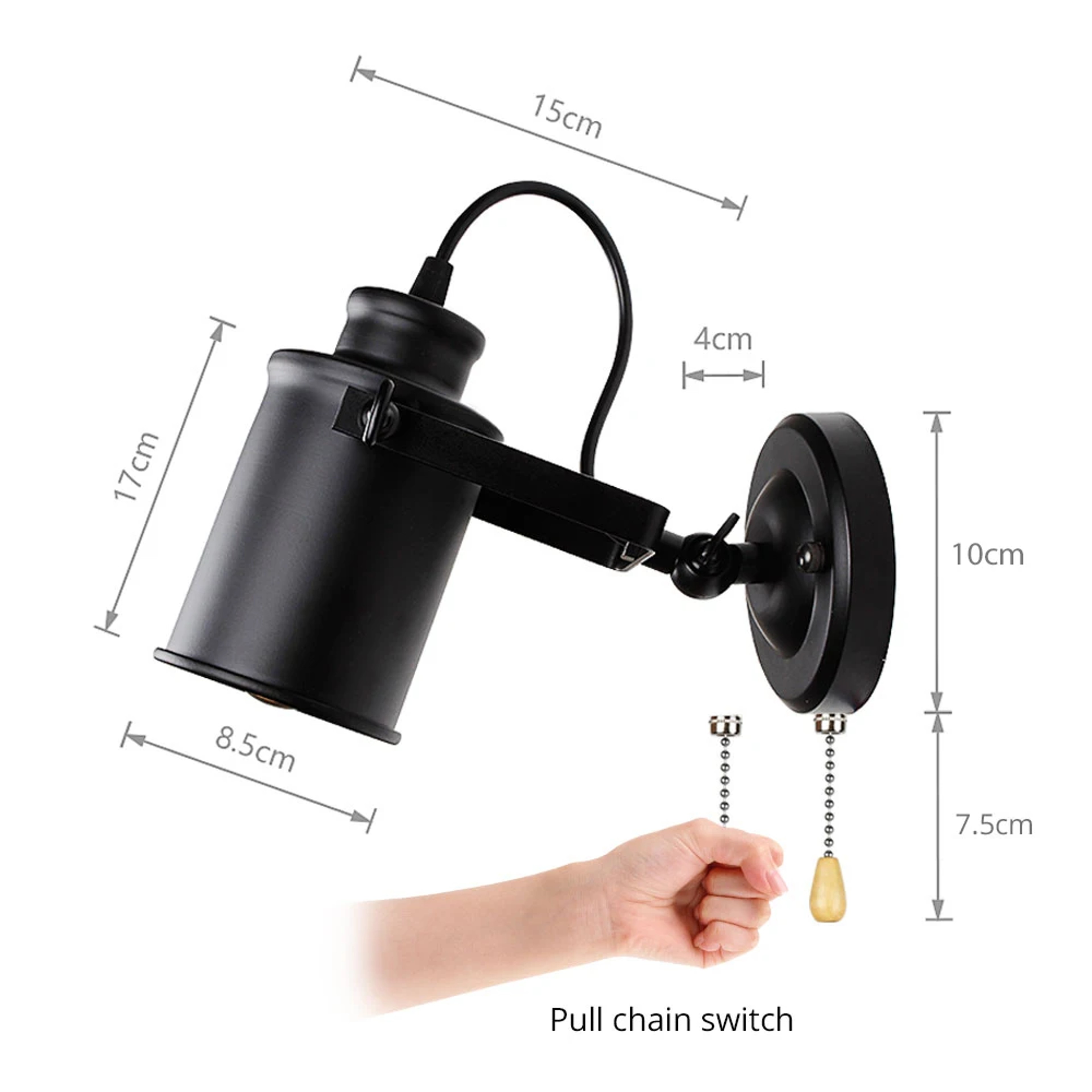 Industrial Vintage Iron Wall Sconce Rustic Wall Lamp for Bedroom Hallway and Farmhouse Decor – view 5