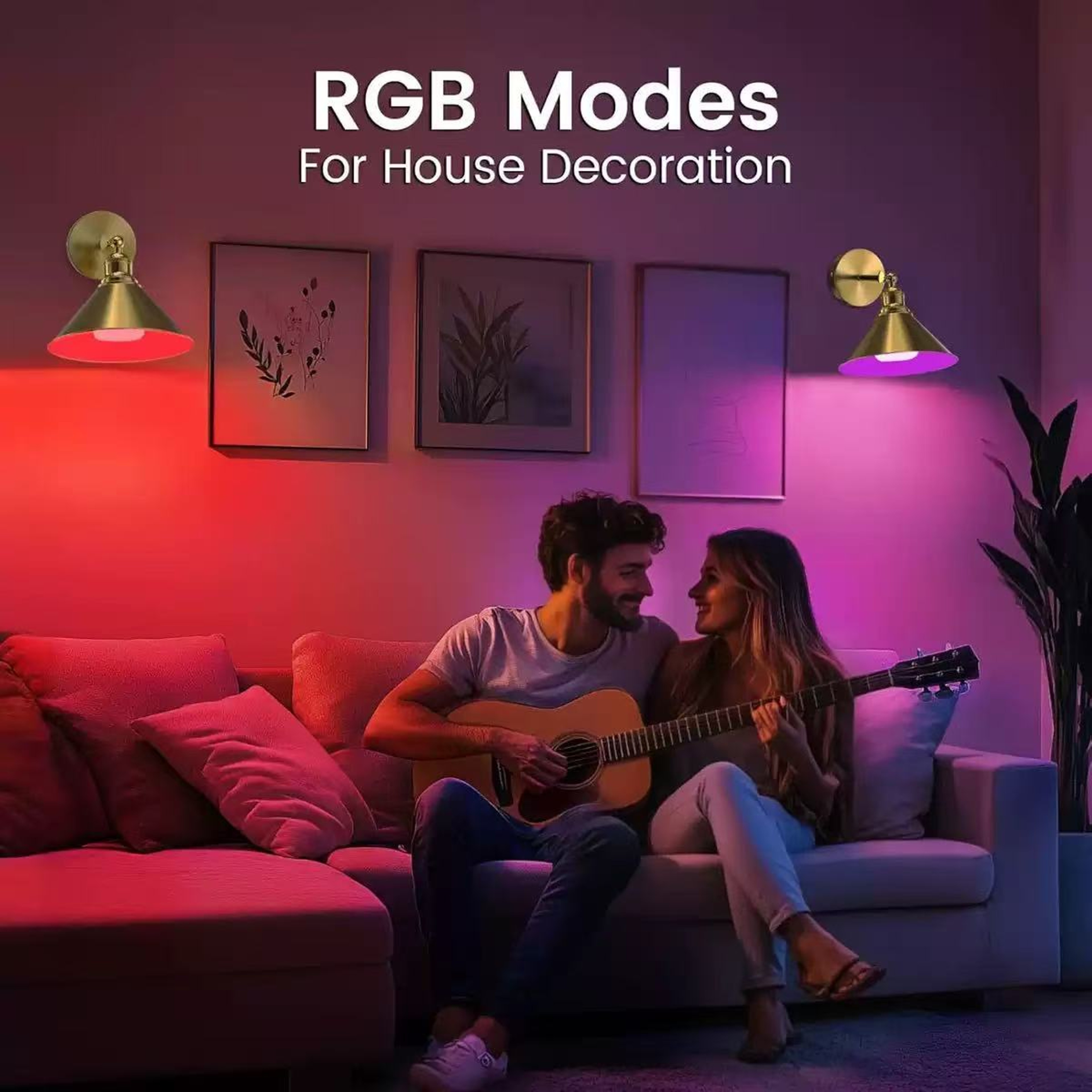 Rechargeable Wireless Wall Light with Remote Control 15 Color Dimmable Detachable LED Bulb – view 5