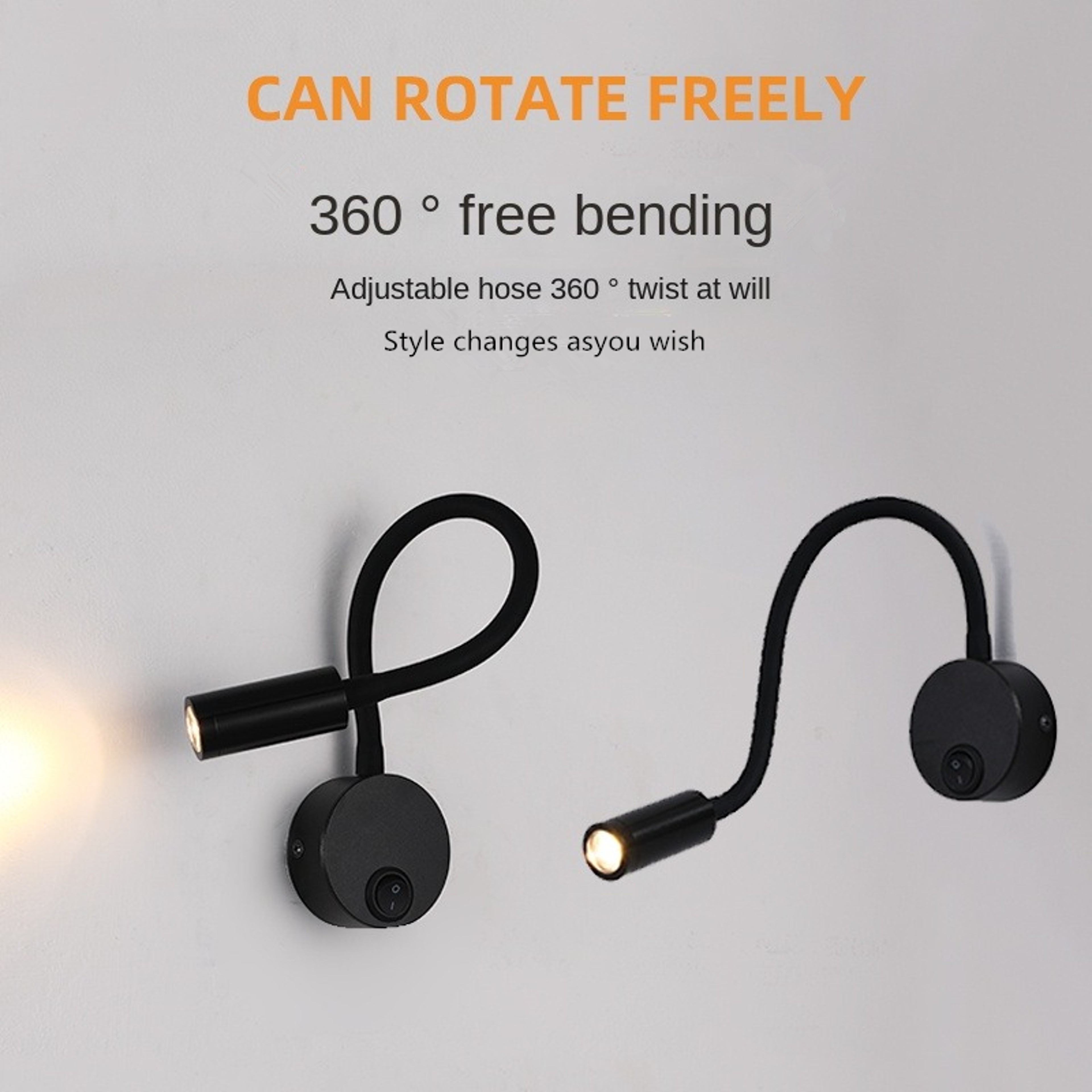 Flexible LED Reading Wall Lamp with Gooseneck Adjustable Bedside Light and Switch – view 6