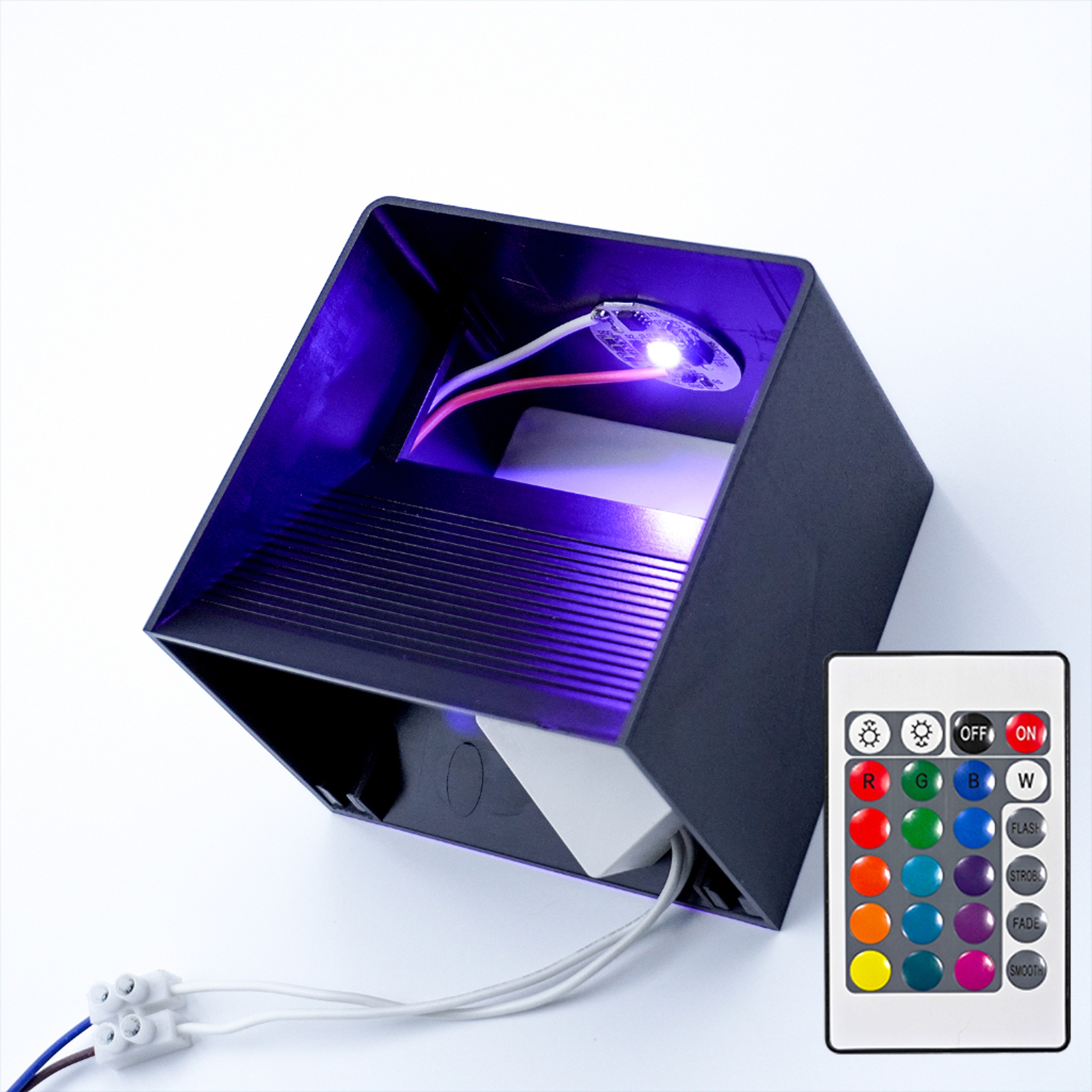RGB LED Wall Light with Remote Modern Up Down Wall Sconce 3W Color Changing Indoor Accent Lamp – view 6