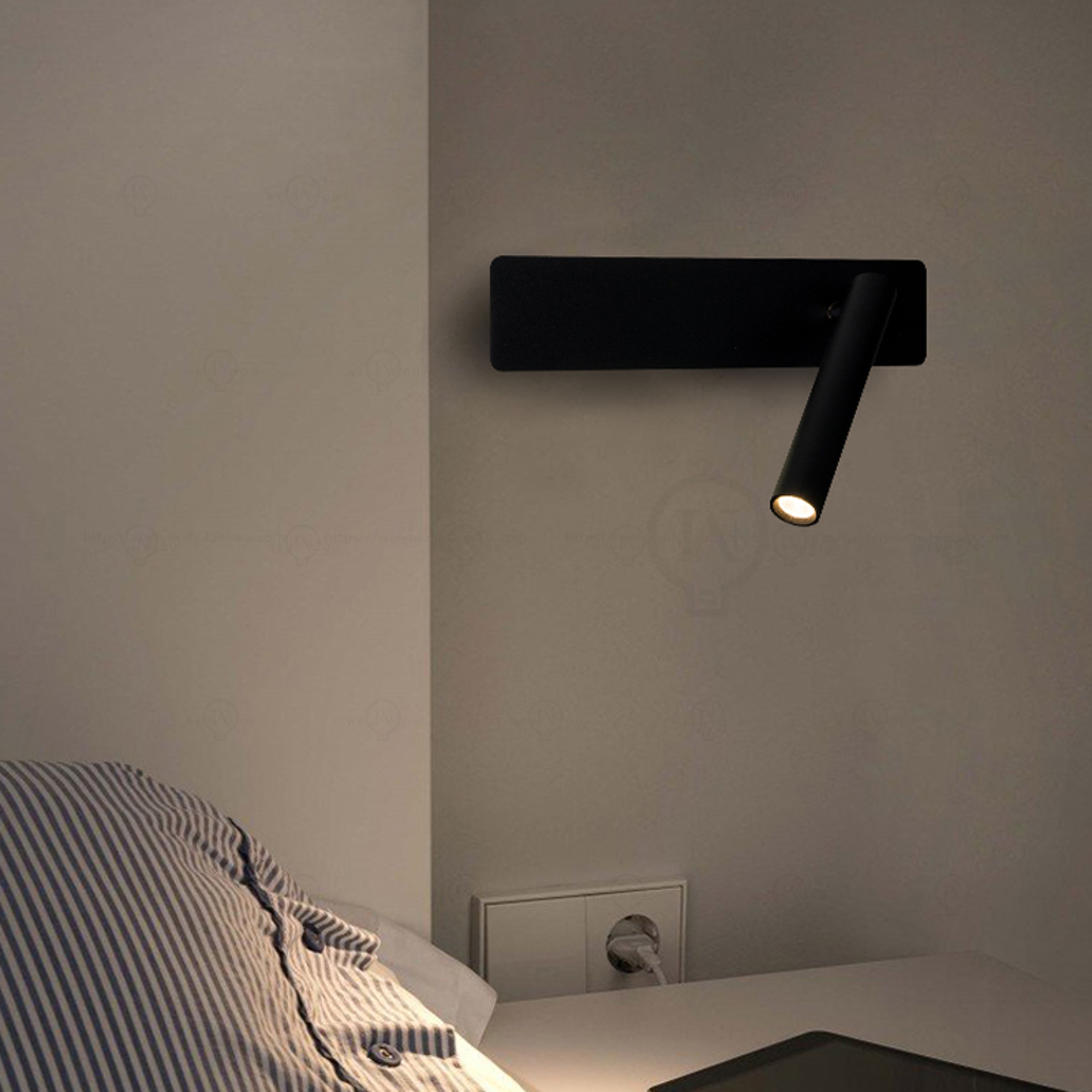 Nordic LED Wall Reading Lamp With Adjustable Bedside Swing Arm Light 3