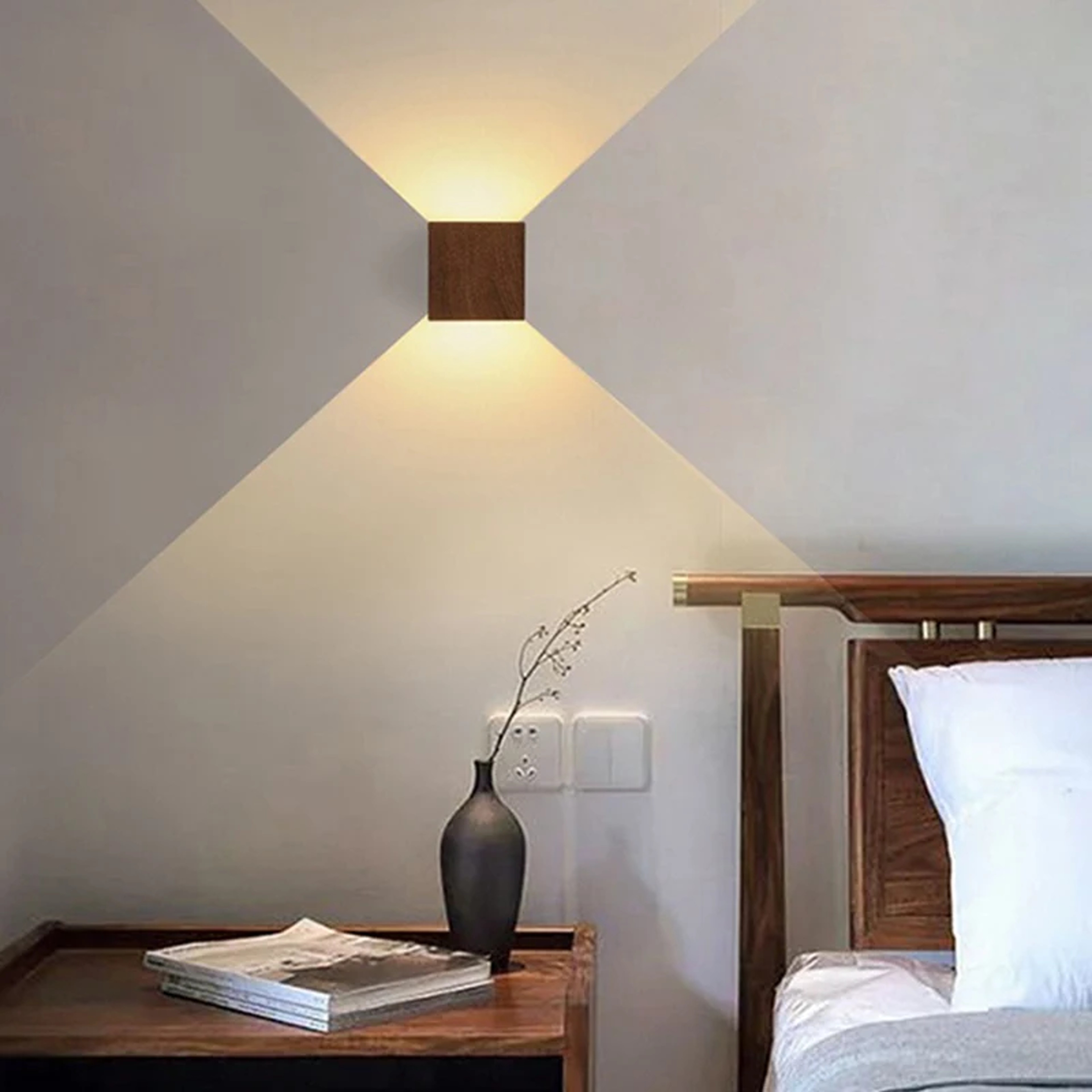 Creative Wood Wall Lamp LED Up Down Modern Wall Sconce for Home Decor – view 2