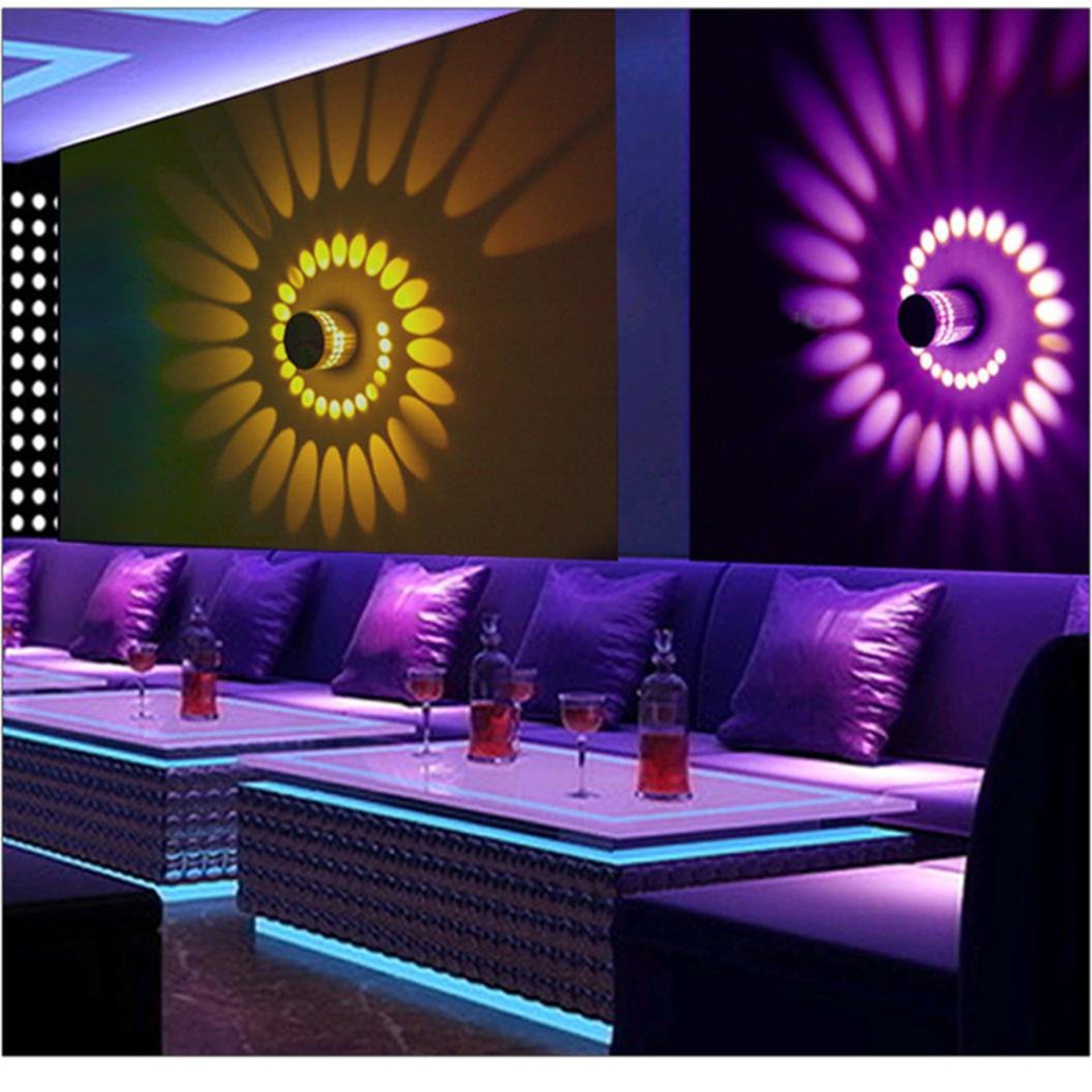 RGB Spiral LED Wall Light Sconce With Remote For Party And Home Decor 0